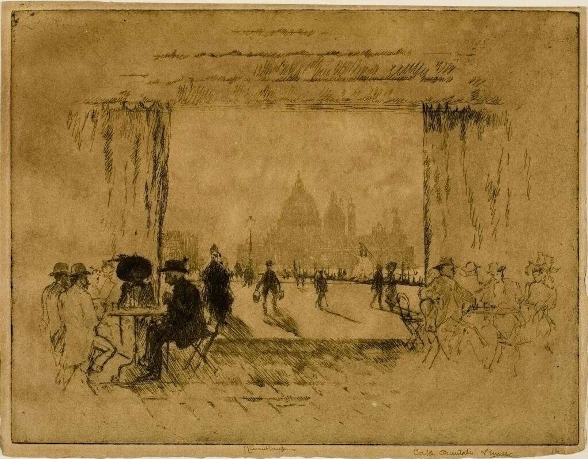 CafÃ© Orientale, Venice by Joseph Pennell