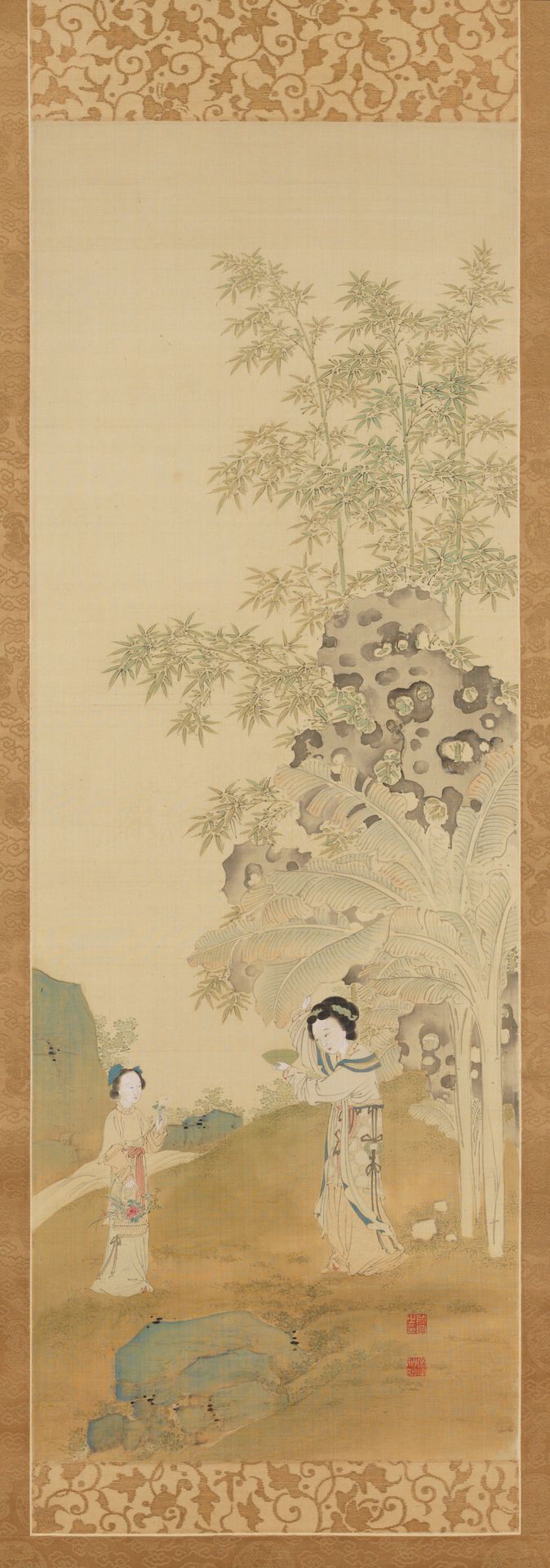 Chinese Beauty and Attendant by Nakabayashi Chikutō