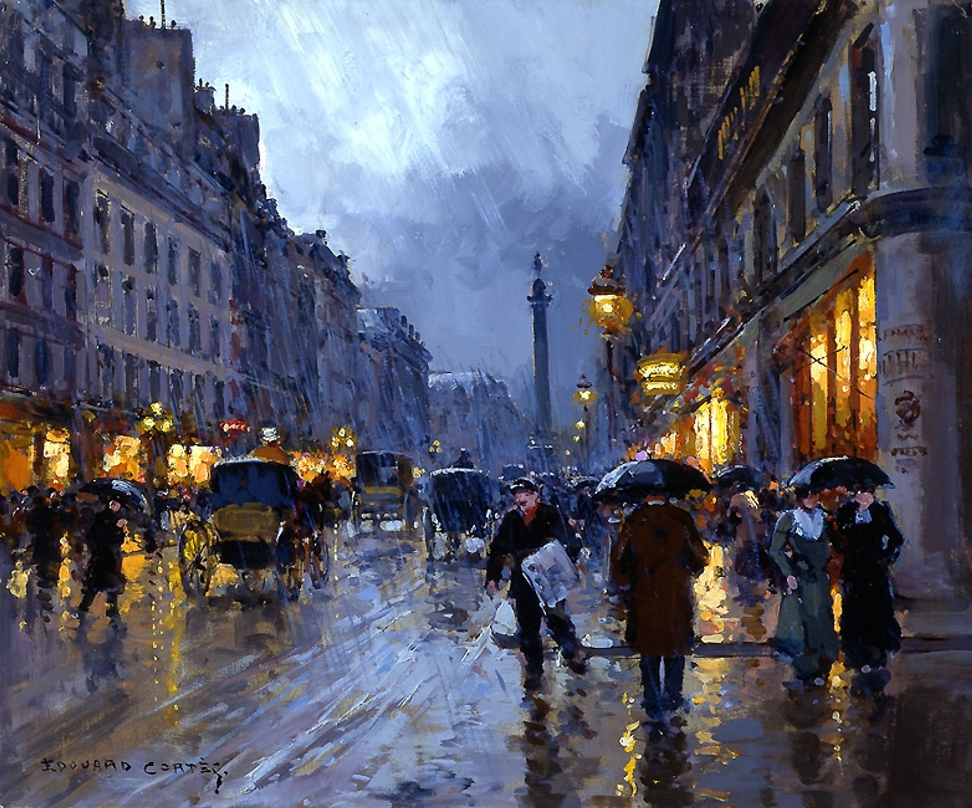 Rue de la Paix, Rain by Edouard Cortes