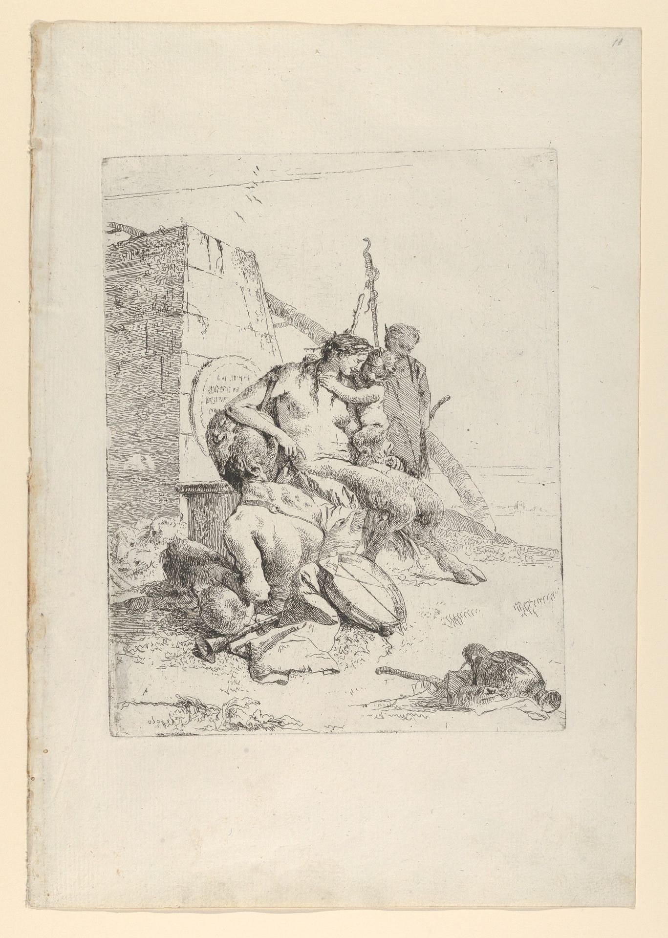Satyr Family with the Obelisk, from the Scherzi by Giovanni Battista Tiepolo