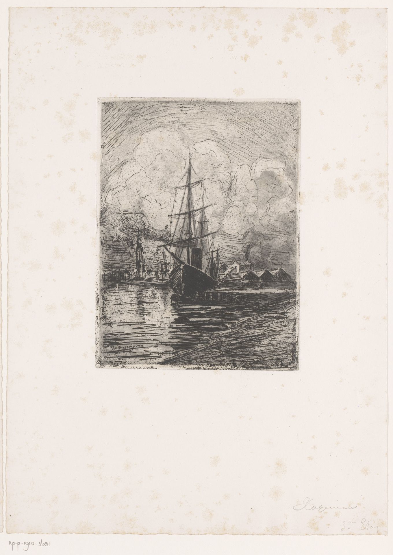 Riviergezicht met stoomschip by Maurice Hagemans