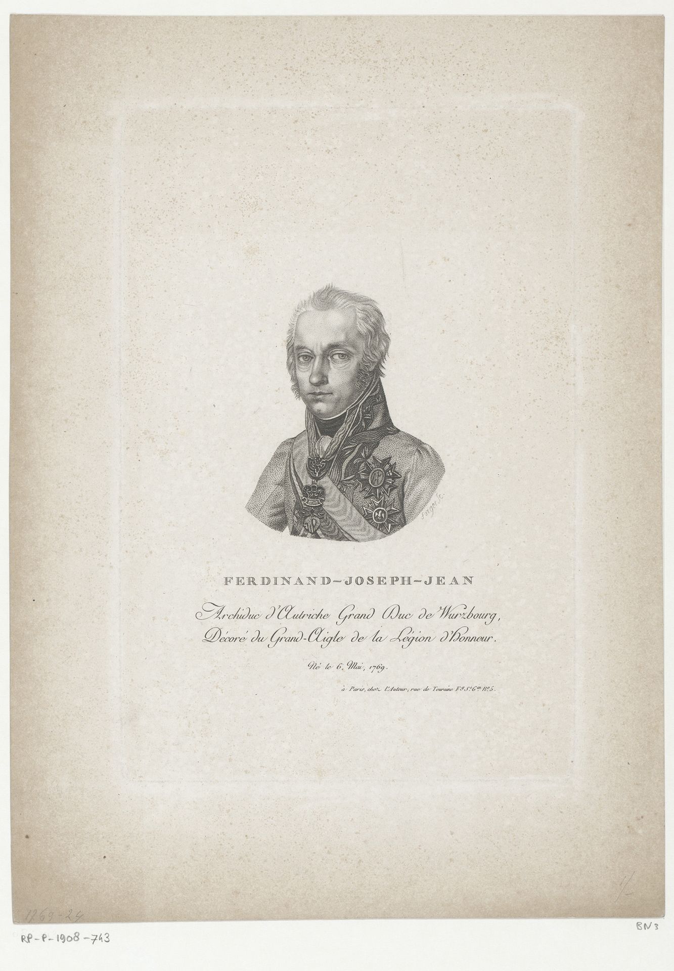 Portret van Ferdinand III Jozef Jan-Baptist, groothertog van Toscane by Forget