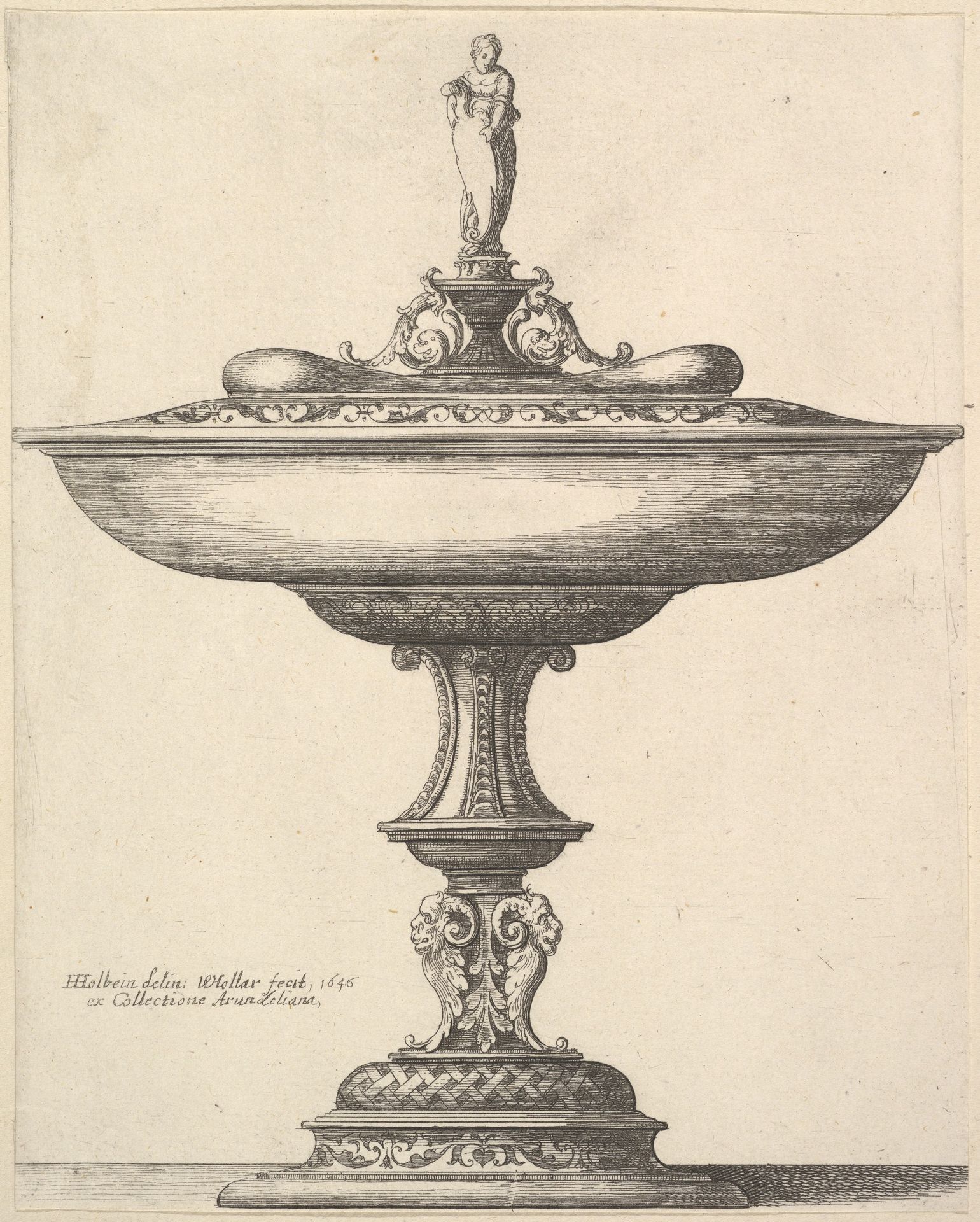 A  wide cup with ornamental stem by Wenceslaus Hollar