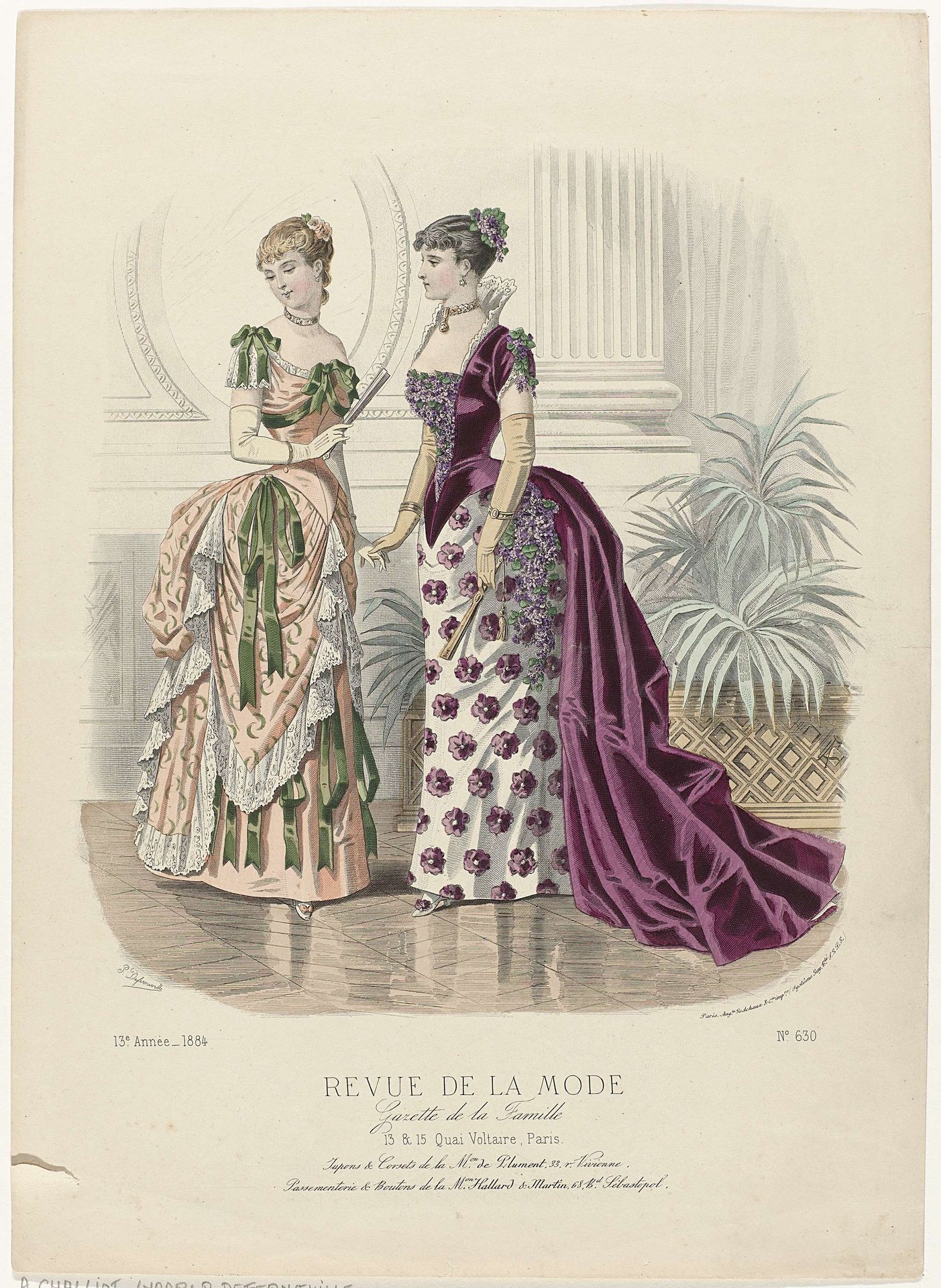 Revue de la Mode, Gazette de la Famille, 24 janvier 1884, 13e annee, No. 630: Jupons & Corsets (...) by A. Chaillot