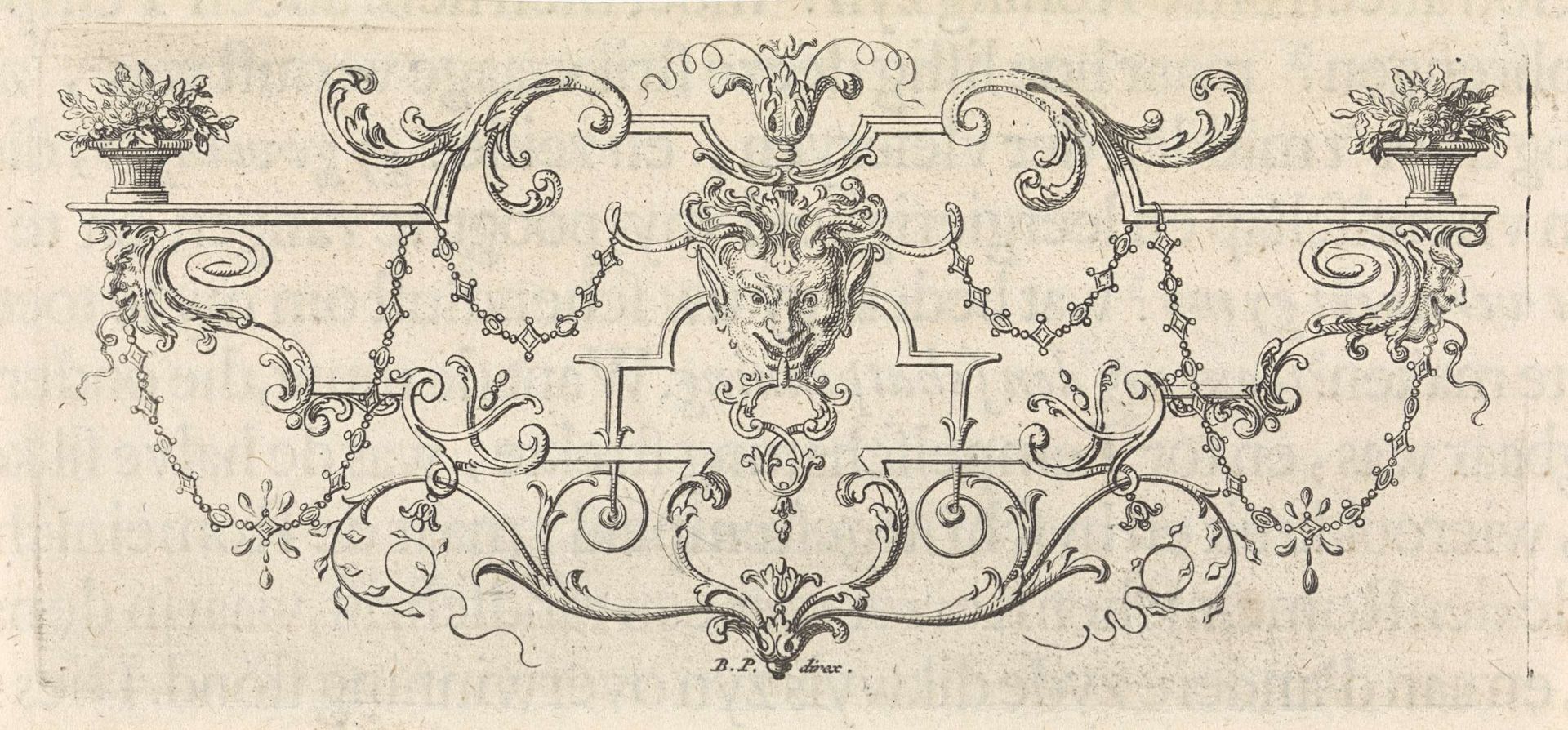 Mascaron en bladranken by Bernard Picart