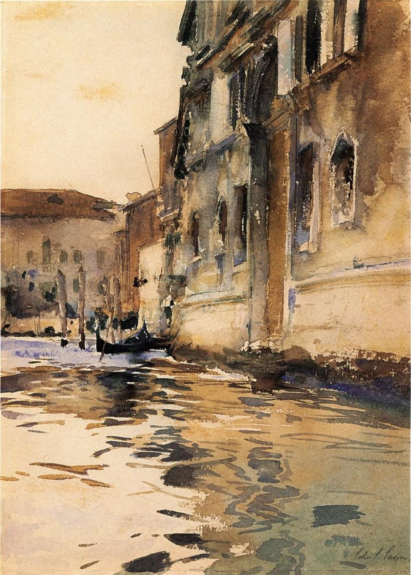 Venetian Canal, Palazzo Corner by John Singer Sargent