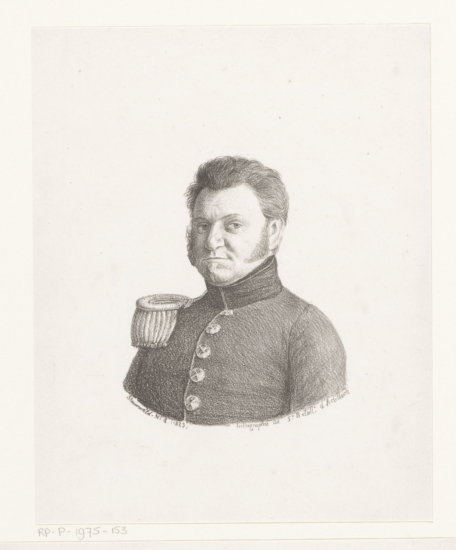 Portret van onbekende militair by Christian Heinrich Gottlieb Steuerwald