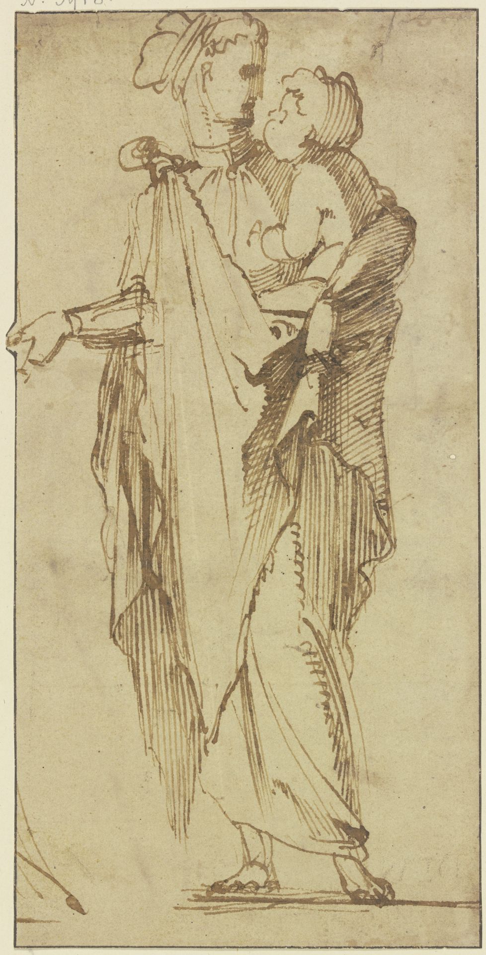 Eine Frau mit einem Kind auf dem Arm by Baccio Bandinelli