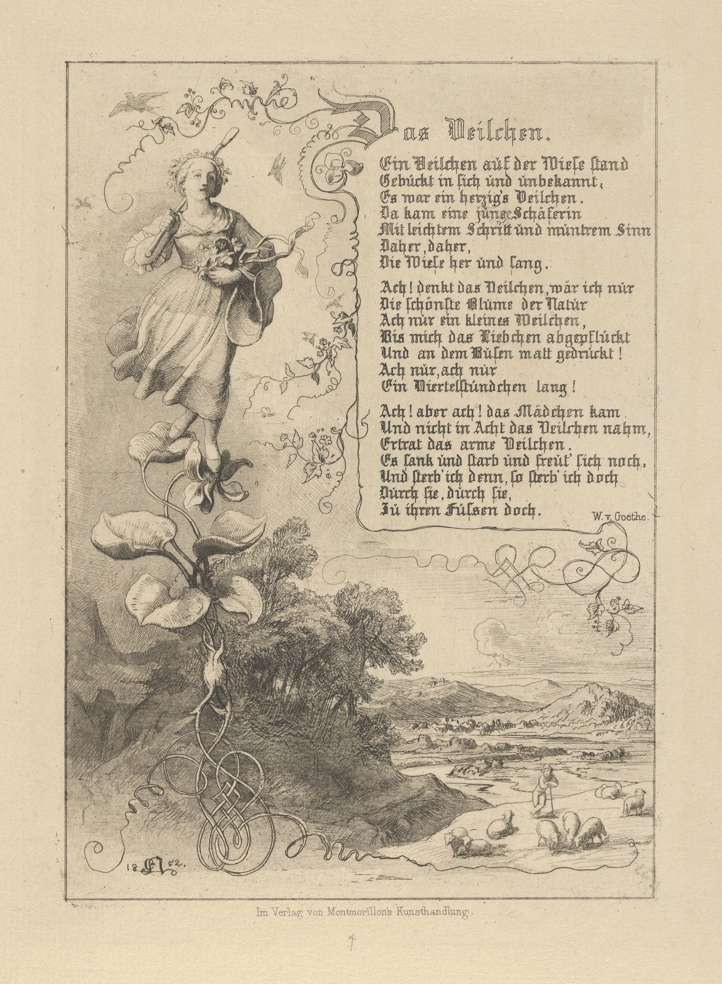 Illustrated Poem “The Violet” (Das Veilchen – Goethe) by Johann Wolfgang von Goethe