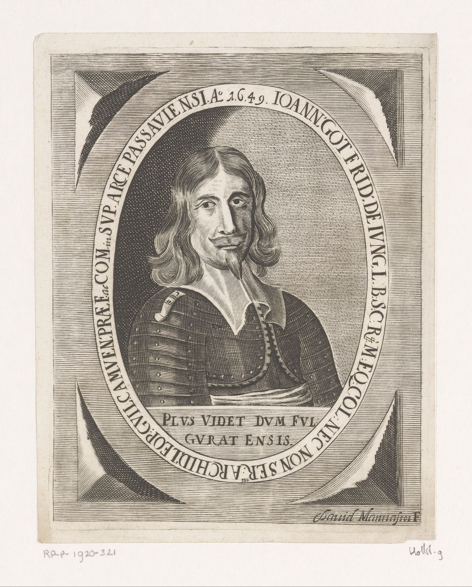 Portret van Johann Gottfried de jongere by David Mannasser