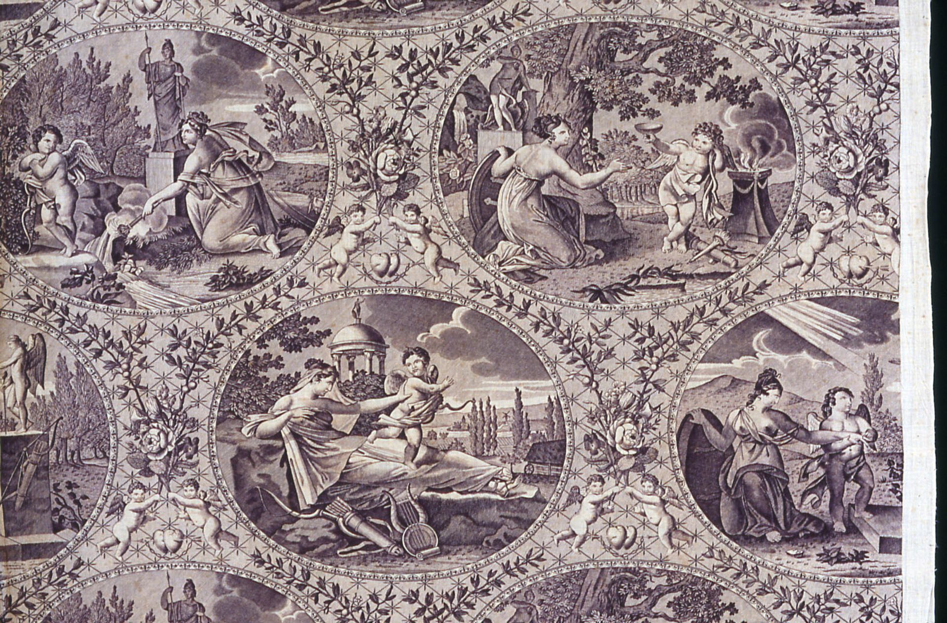 Allegorie à l'Amour (Homage to Love) (Furnishing Fabric) by Favre, Petitpierre et Cie