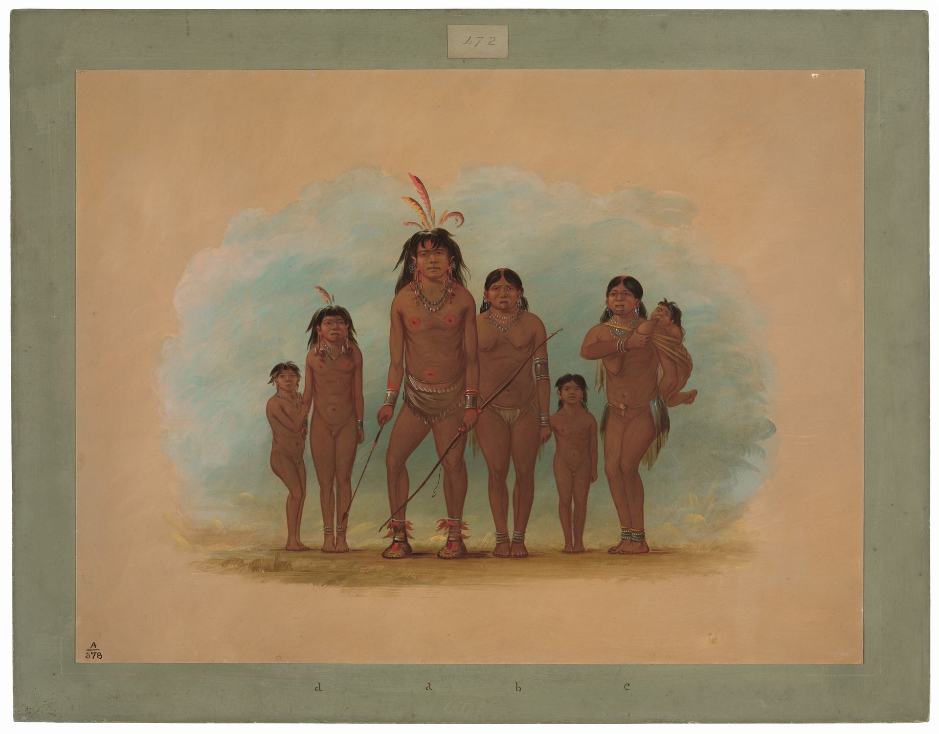 Lengua Chief, His Two Wives, and Four Children by George Catlin
