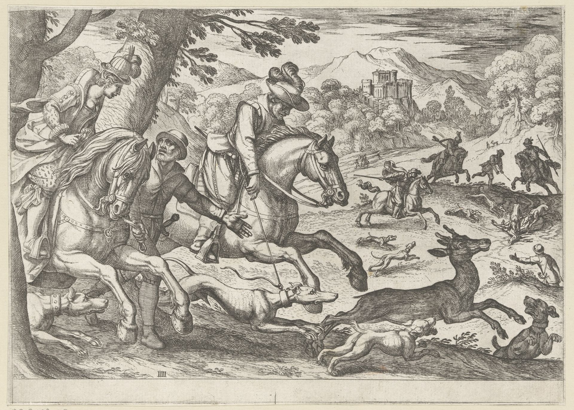 Jacht op herten by Antonio Tempesta