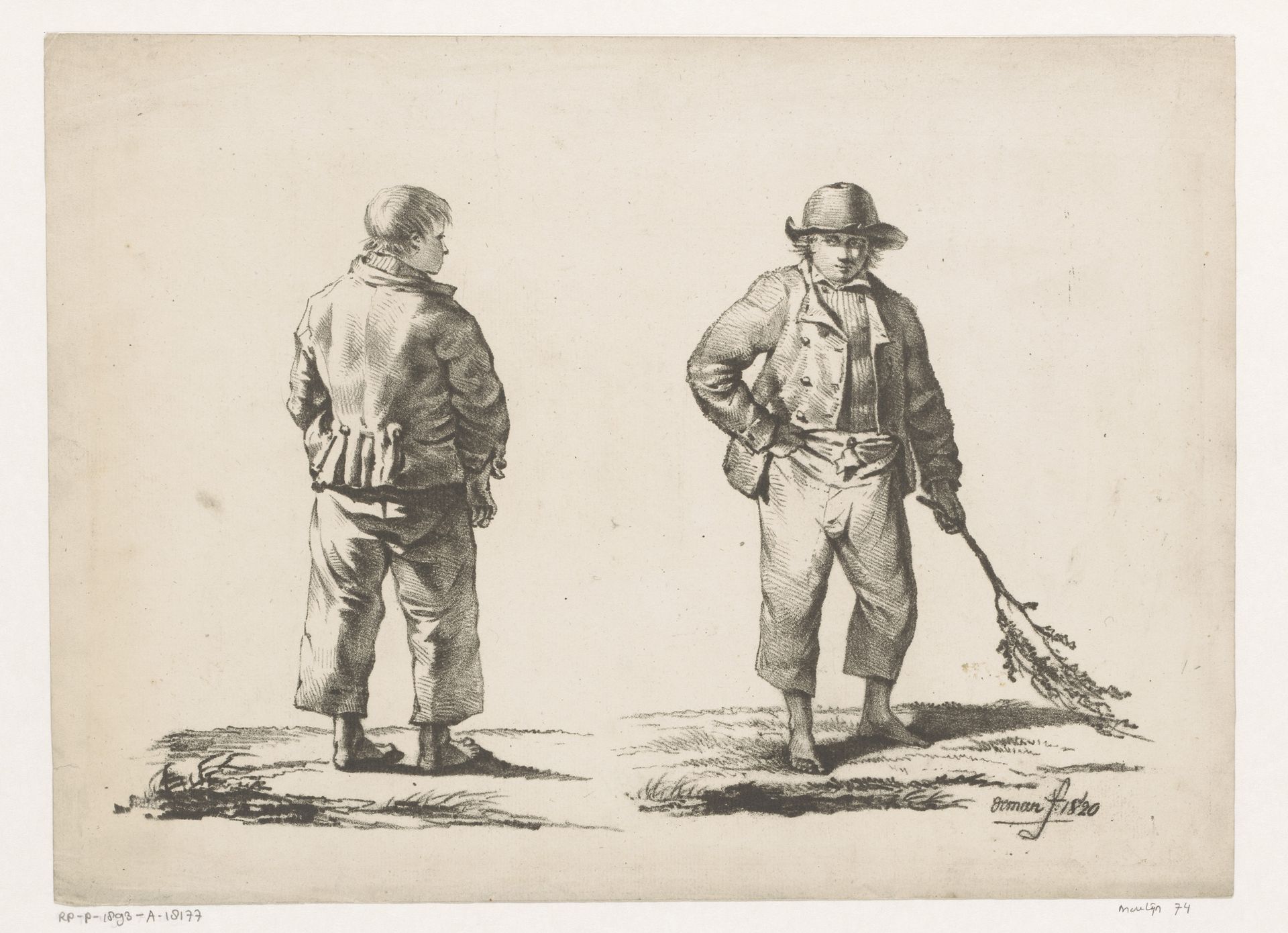 Twee boeren by Anthonie Willem Hendrik Nolthenius de Man
