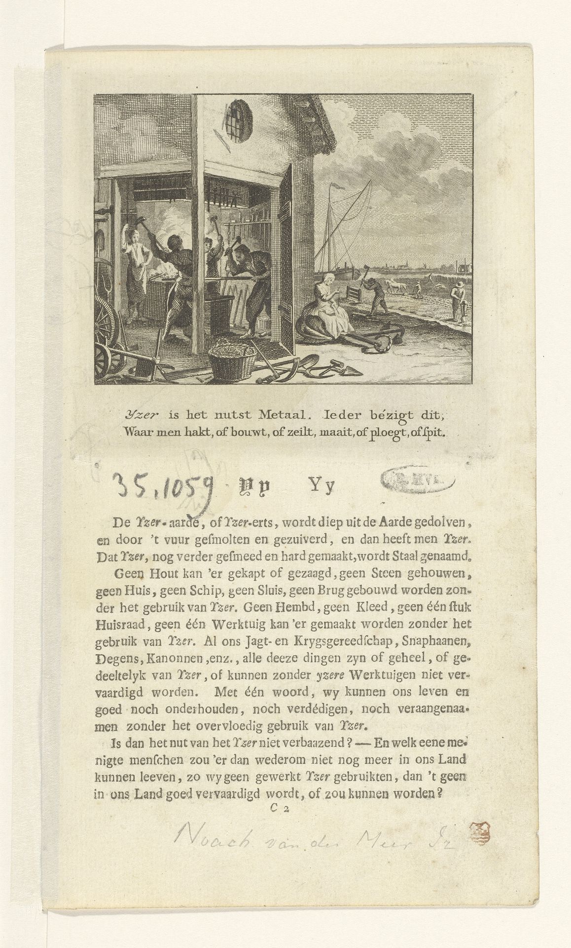 Bewerken van ijzer by Noach van der (II) Meer