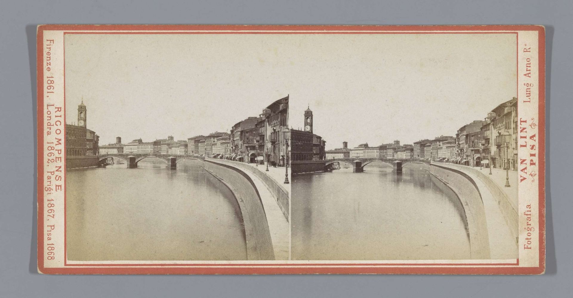 Gezicht op de Arno te Pisa by Enrico van Lint