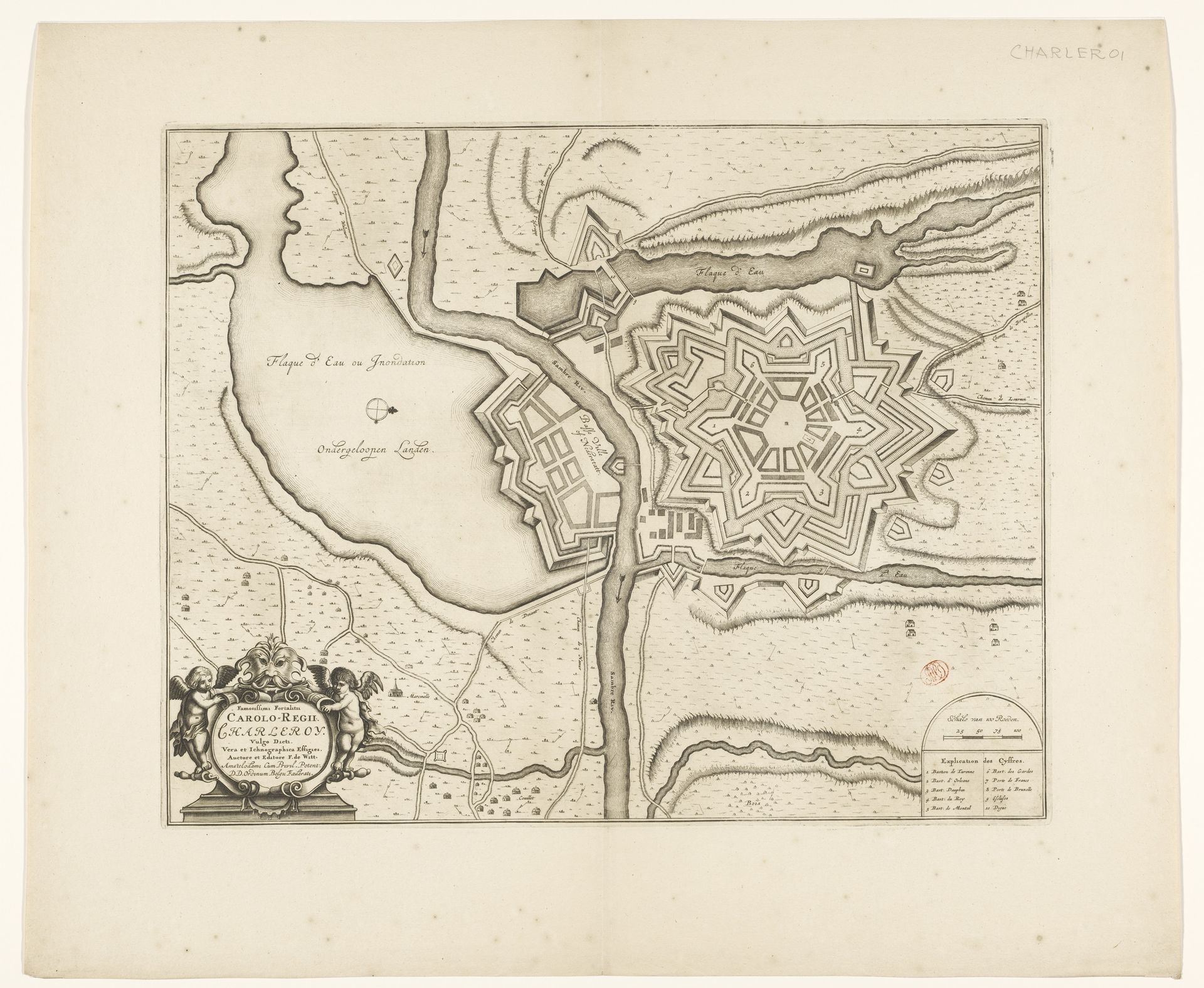Vestingplattegrond van Charleroi by Anonymous
