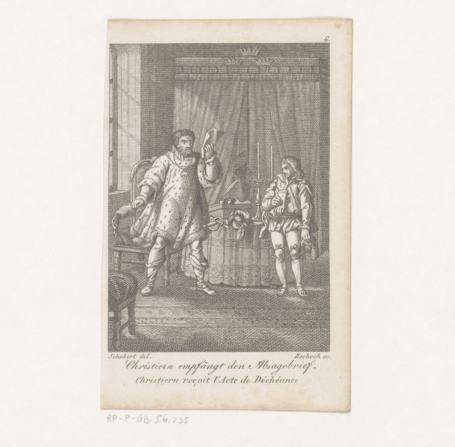 Christian ontvangt de vetebrief by Christian Gottfried Zschoch