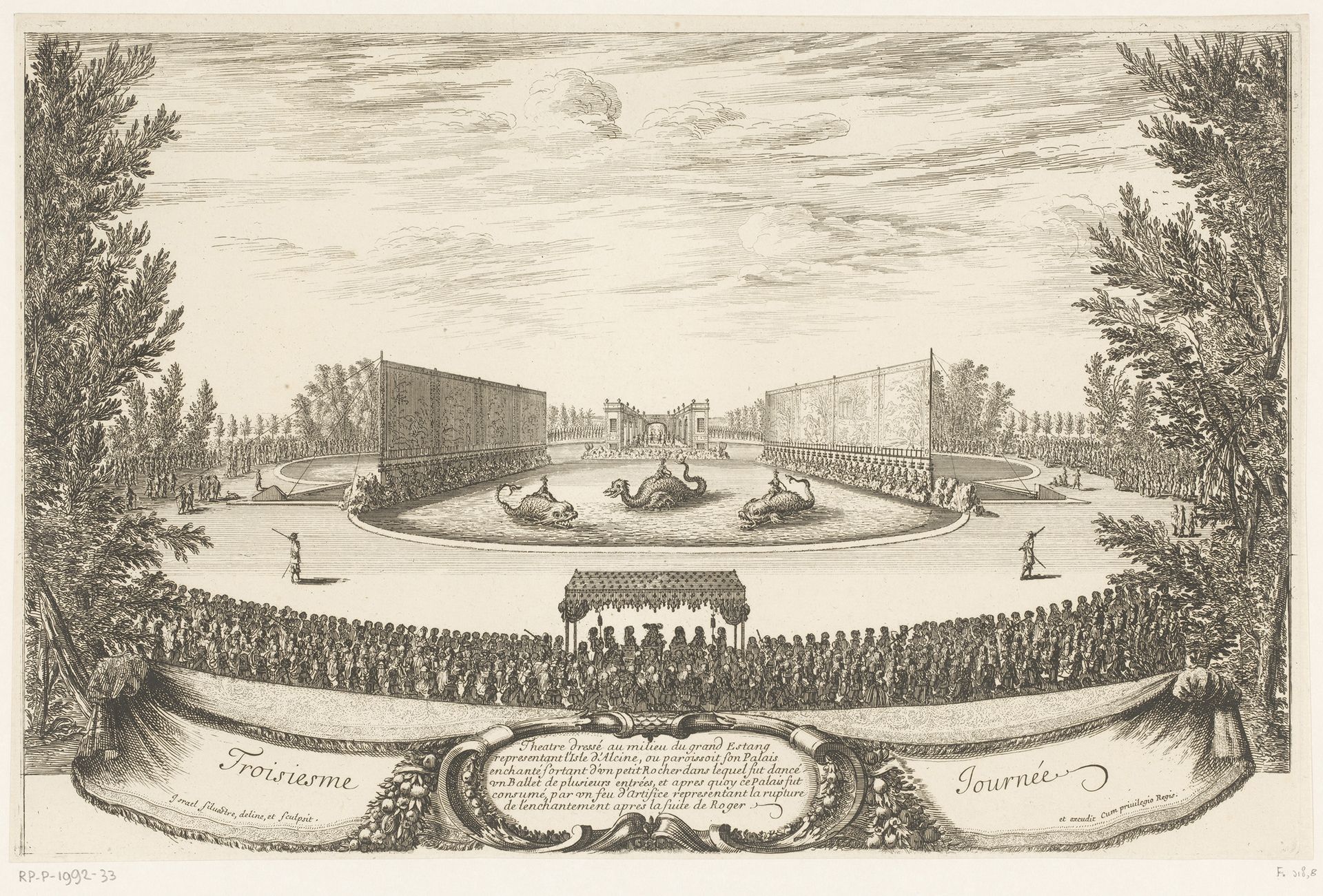 Balletvoorstelling met watermonsters ervoor tijdens de feestelijkheden op Versailles by Israel Silvestre