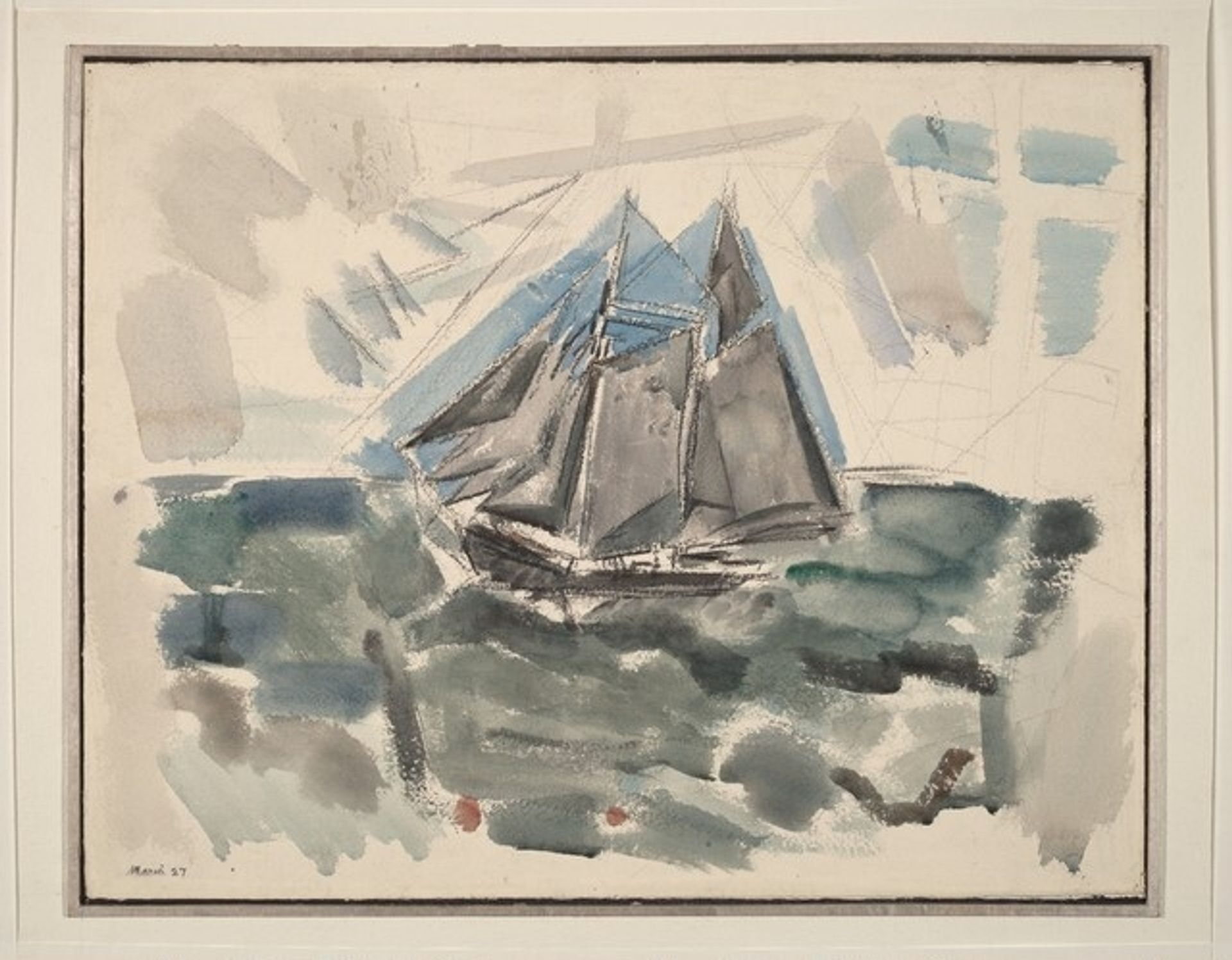Movement No. 9, Sea and Boat, Deer Isle, Maine by John Marin