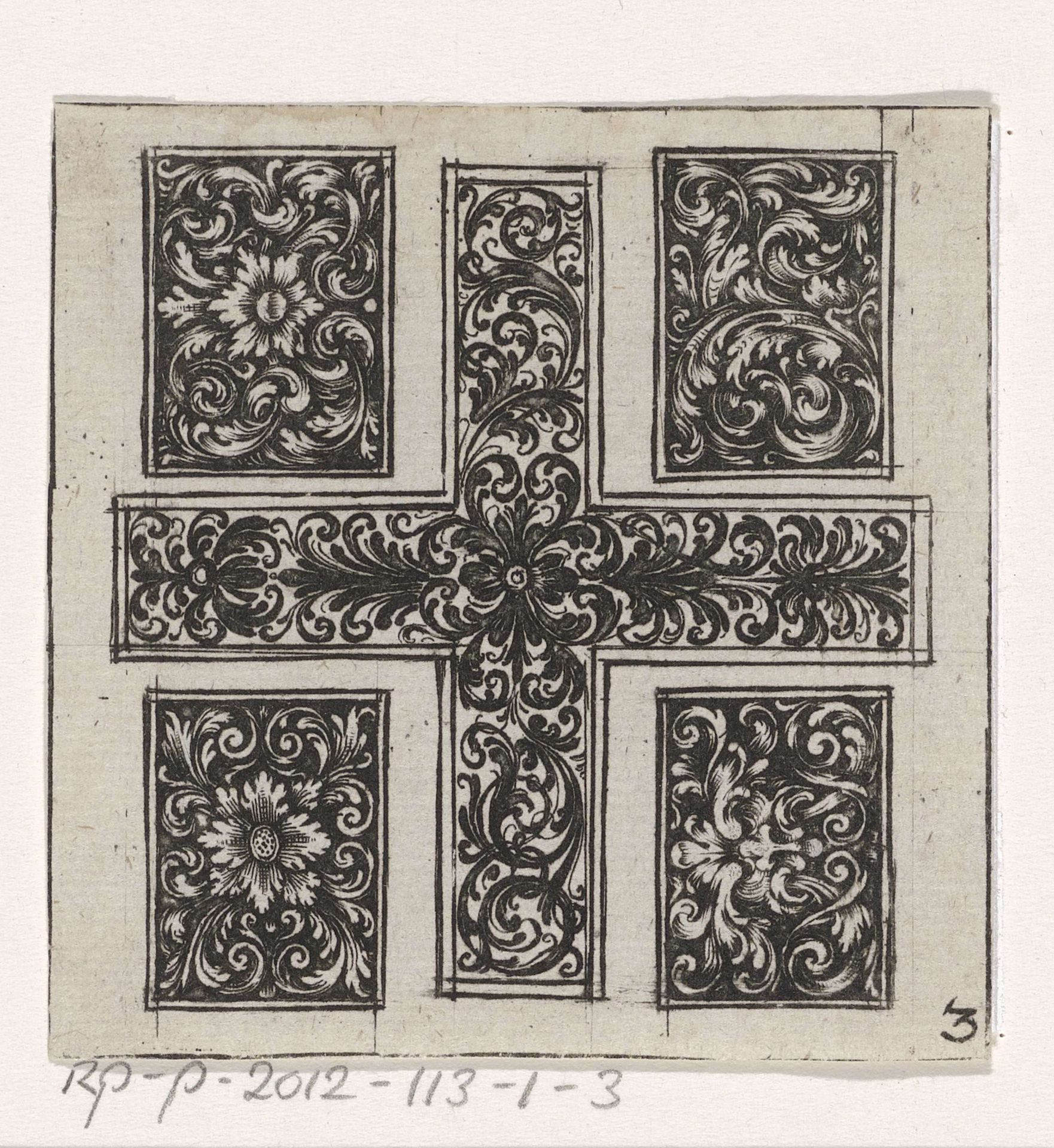 Grieks kruis met vier rechthoeken by Johann Wilhelm Heel
