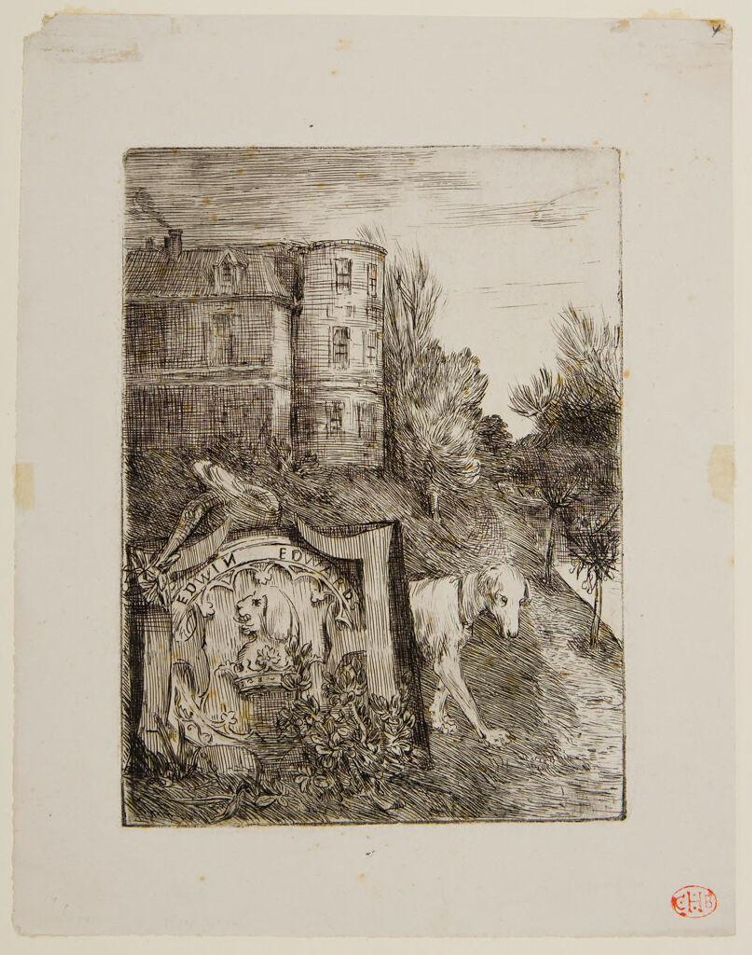 Ex-libris Edwin Edwards by Alphonse Legros