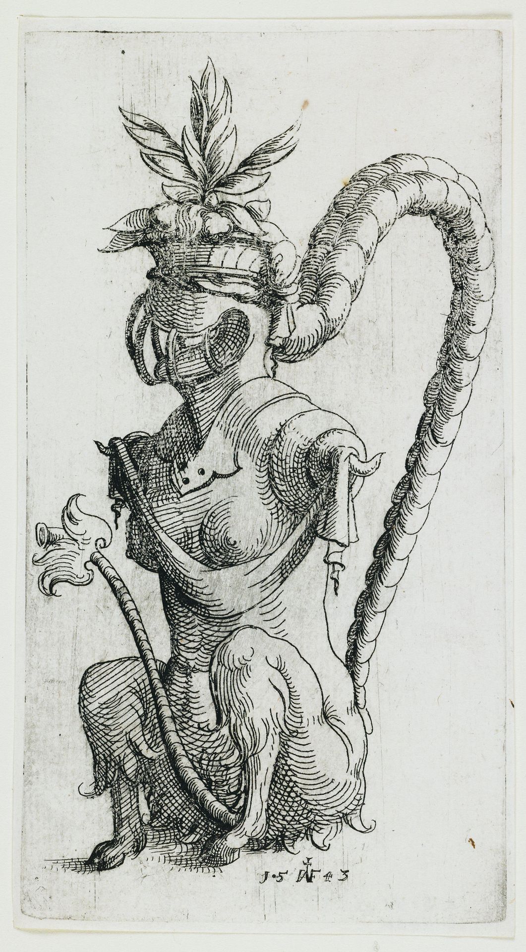 Ornamental Ewer in the Shape of a Female Satyr by Augustin Hirschvogel