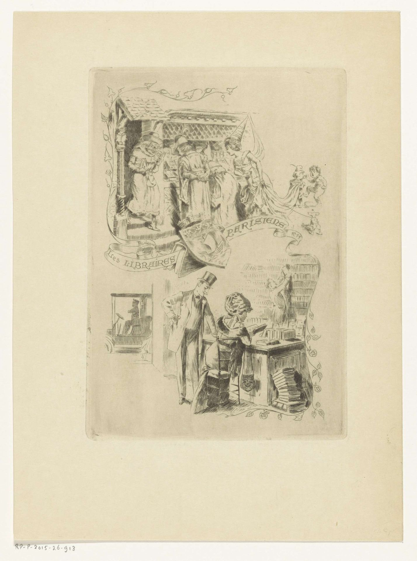 Boekhandel in Parijs by Léon Le Bègue