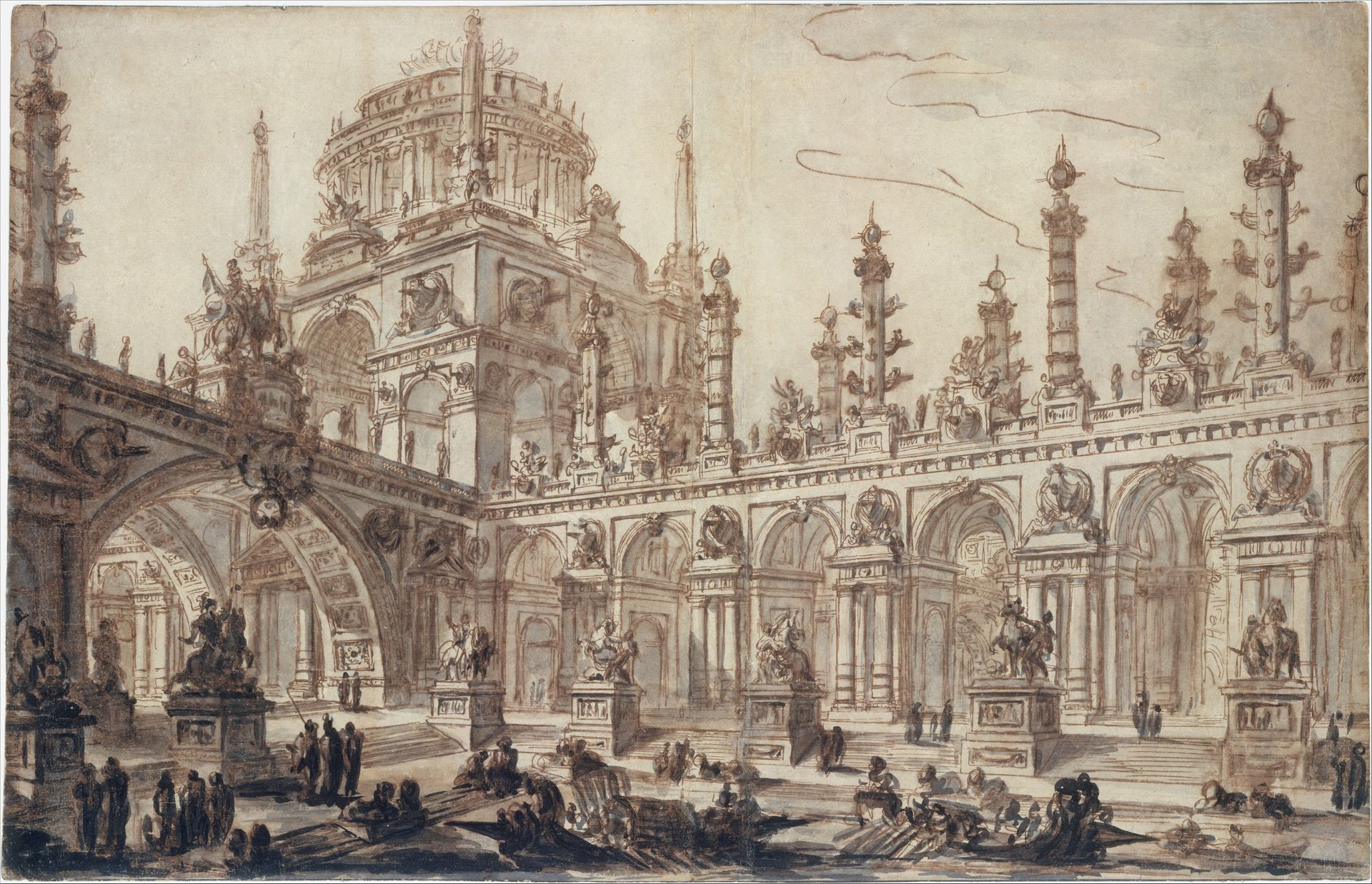 Architectural Fantasy by Charles Michel Ange Challe