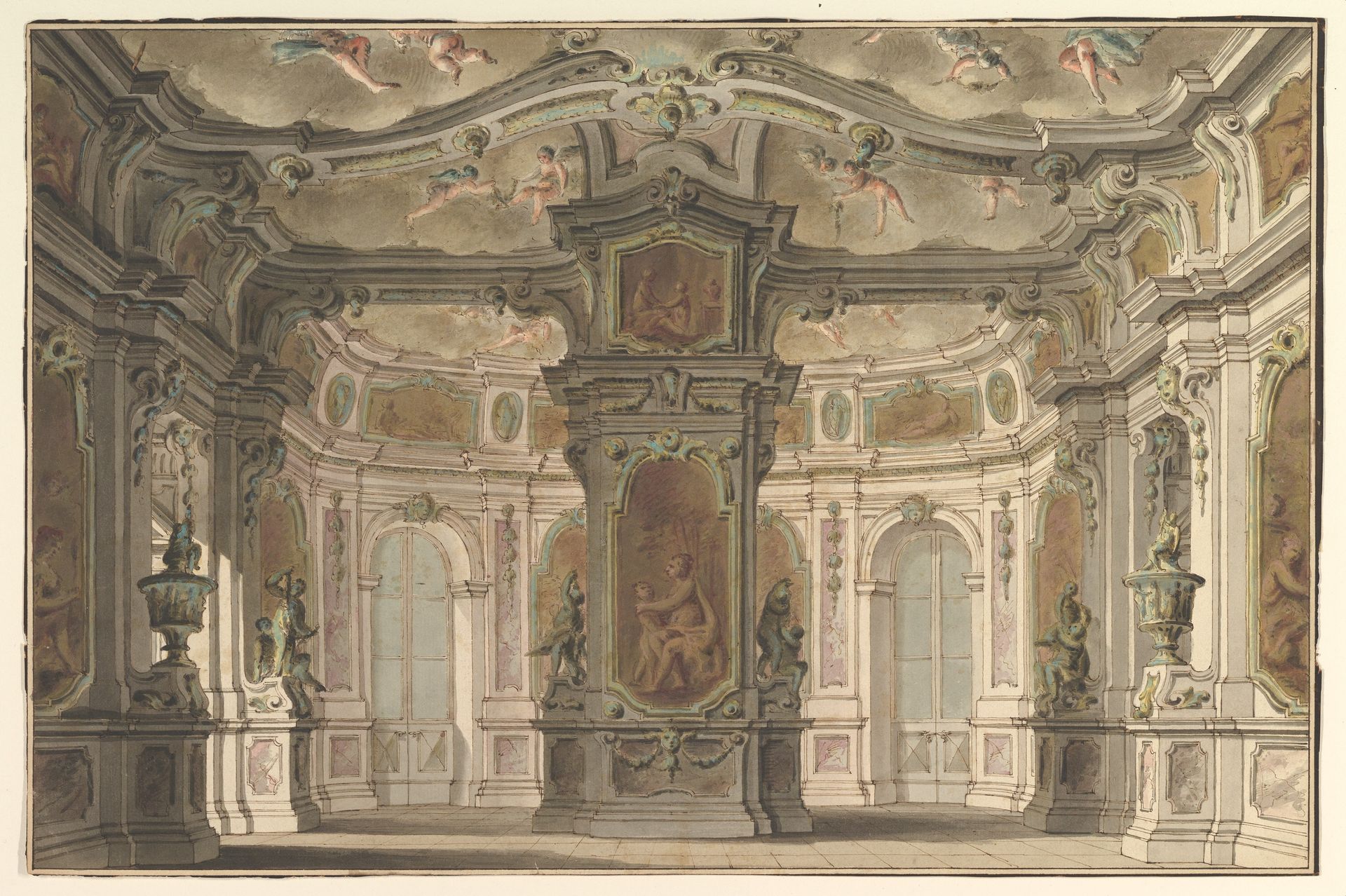 Design for an Opera Set, a Congress of Cupids by Carlo Zucchi the Younger