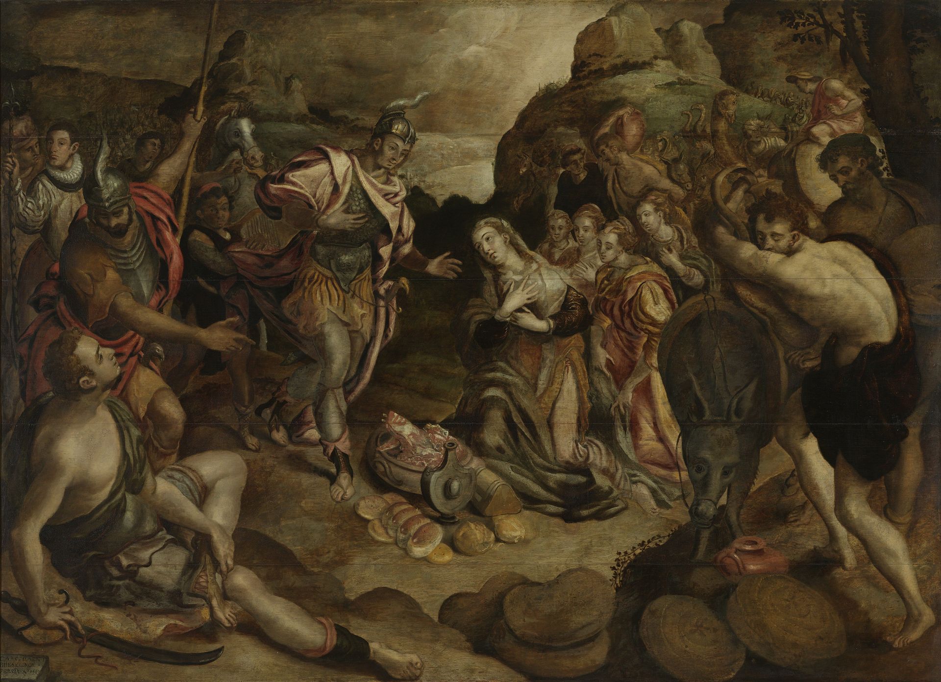 The Meeting of David and Abigail by Christiaen Jansz. van Bieselingen