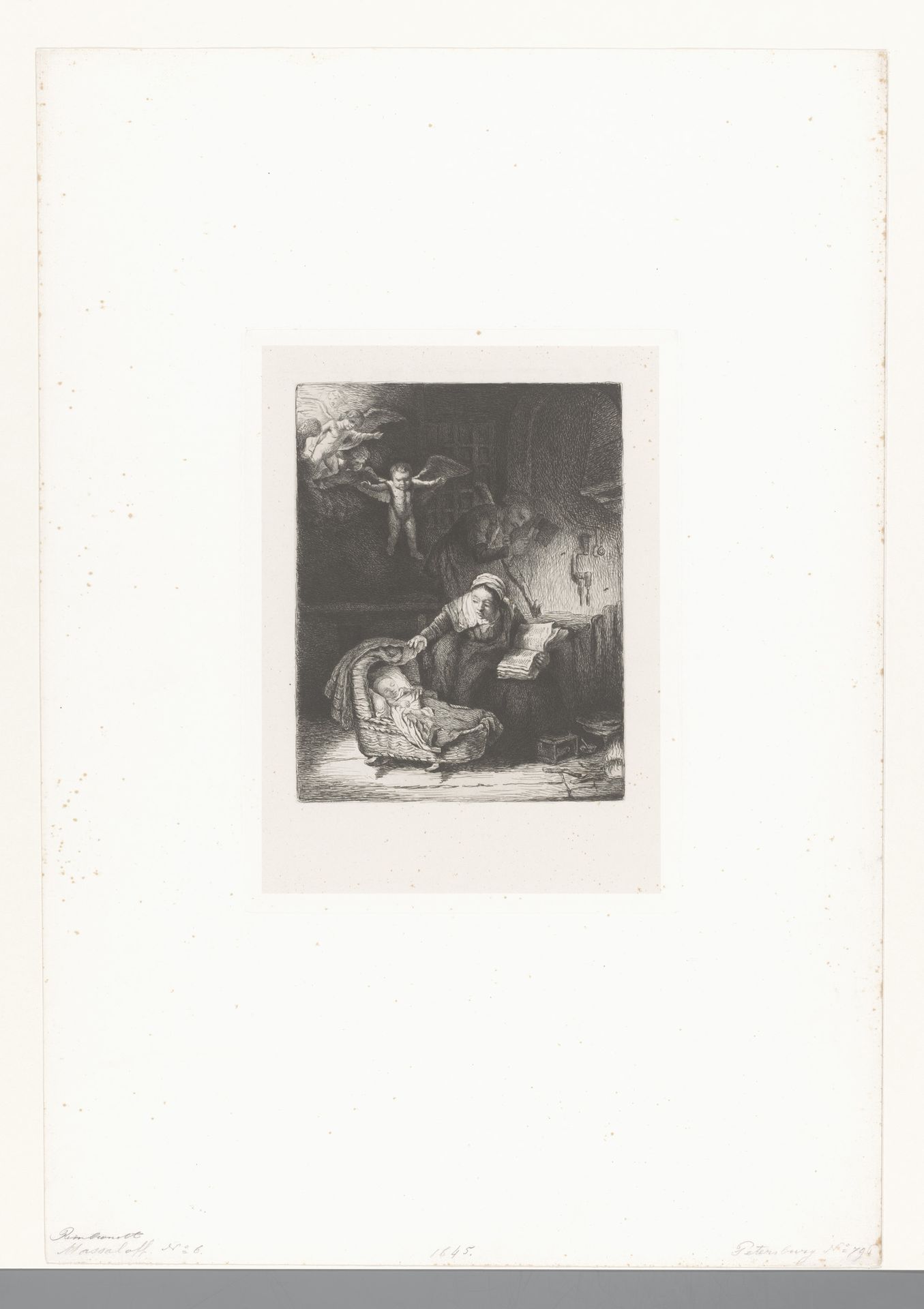 Heilige Familie met engelen by Nikolay Semyonovich Mosolov