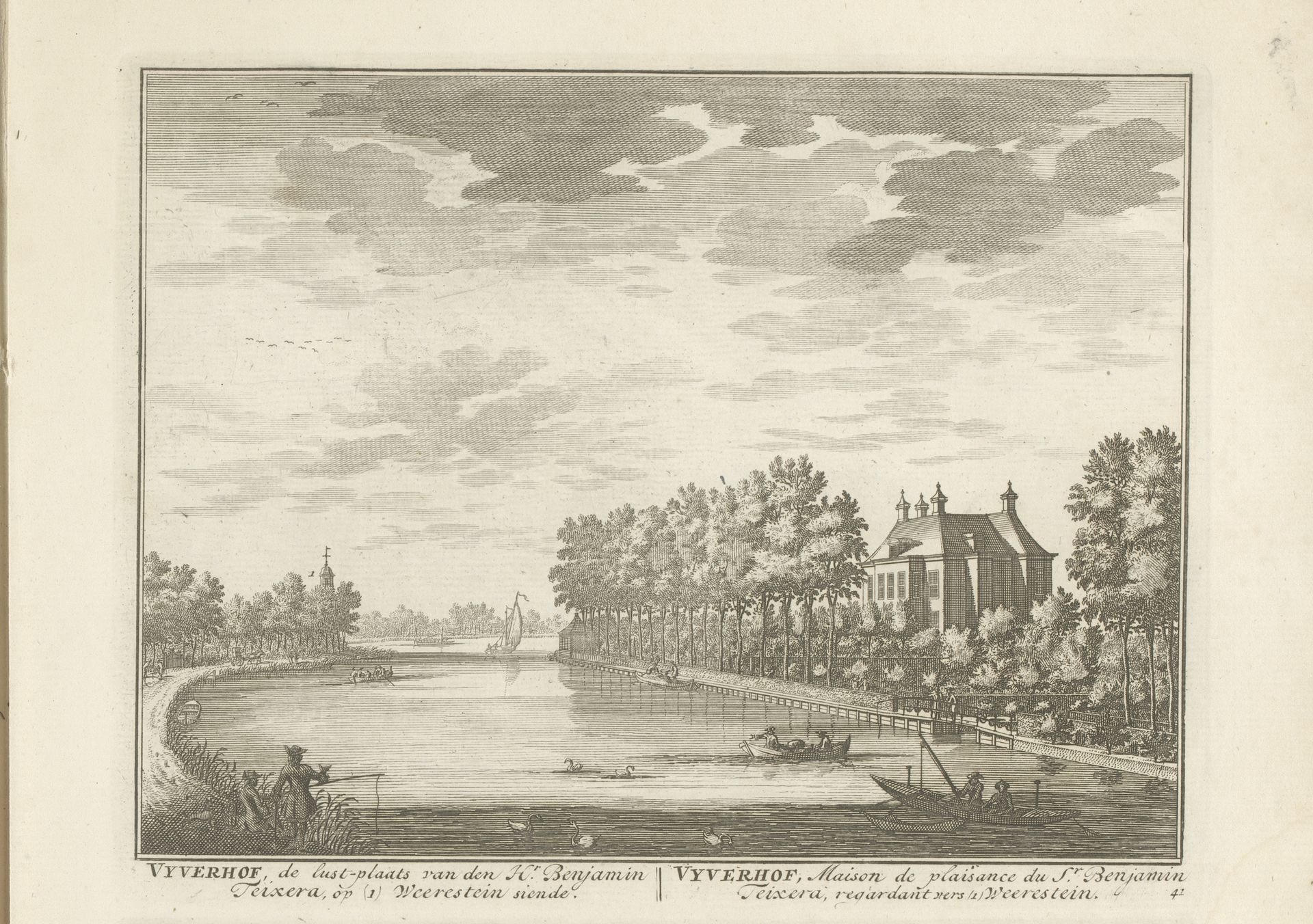 Gezicht op de buitenhof Vijverhof aan de Vecht by Daniël Stopendaal