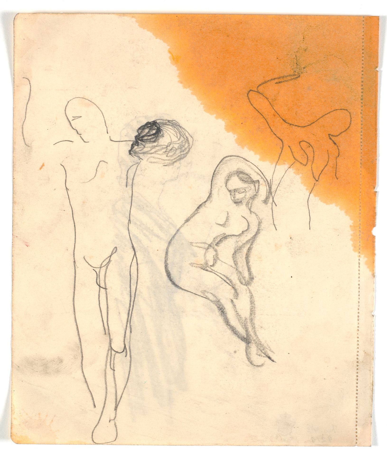 Tre studier efter nøgne figurer by Karl Isakson