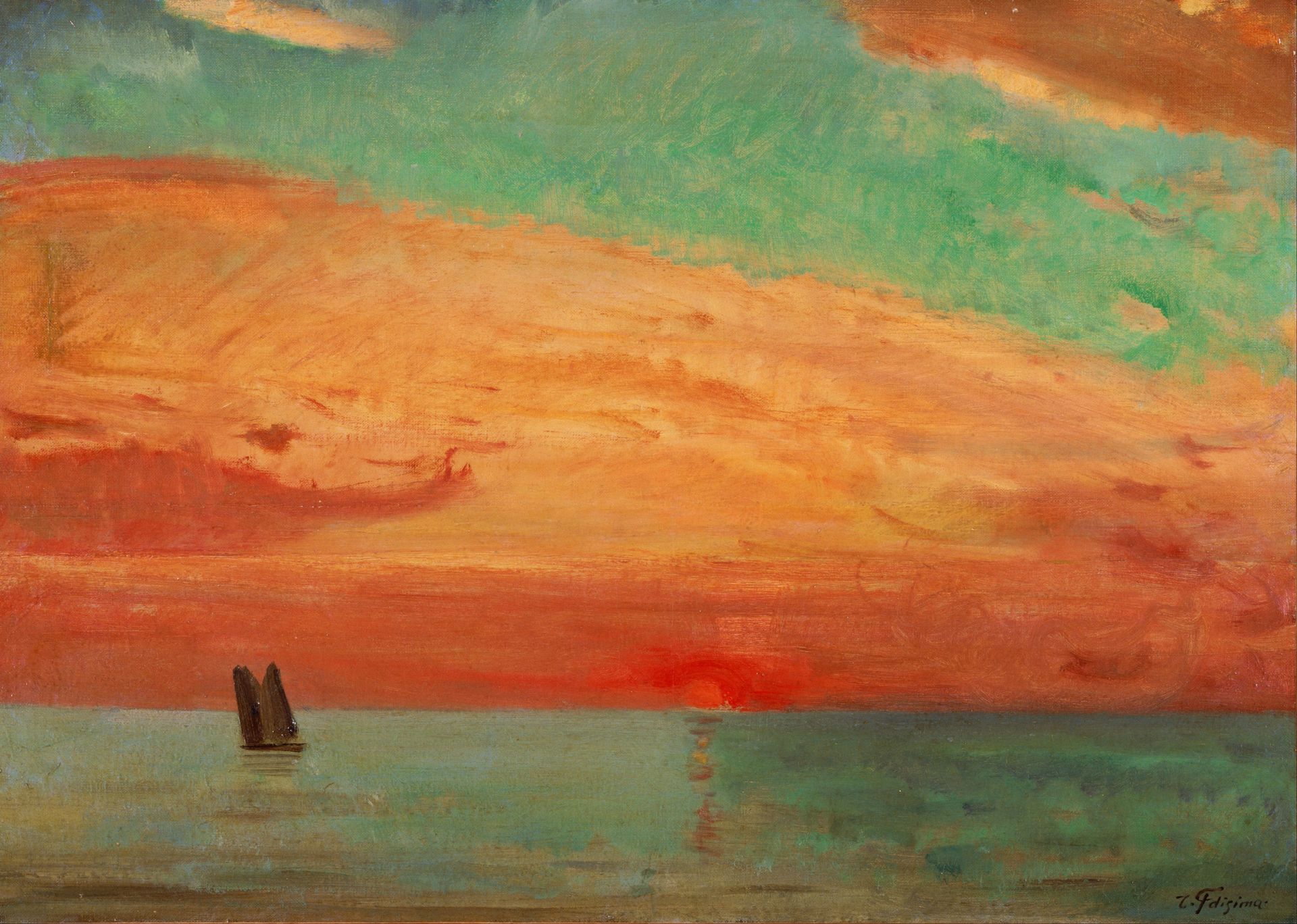 Sunrise over the Eastern Sea - Fujishima Takeji | Artera