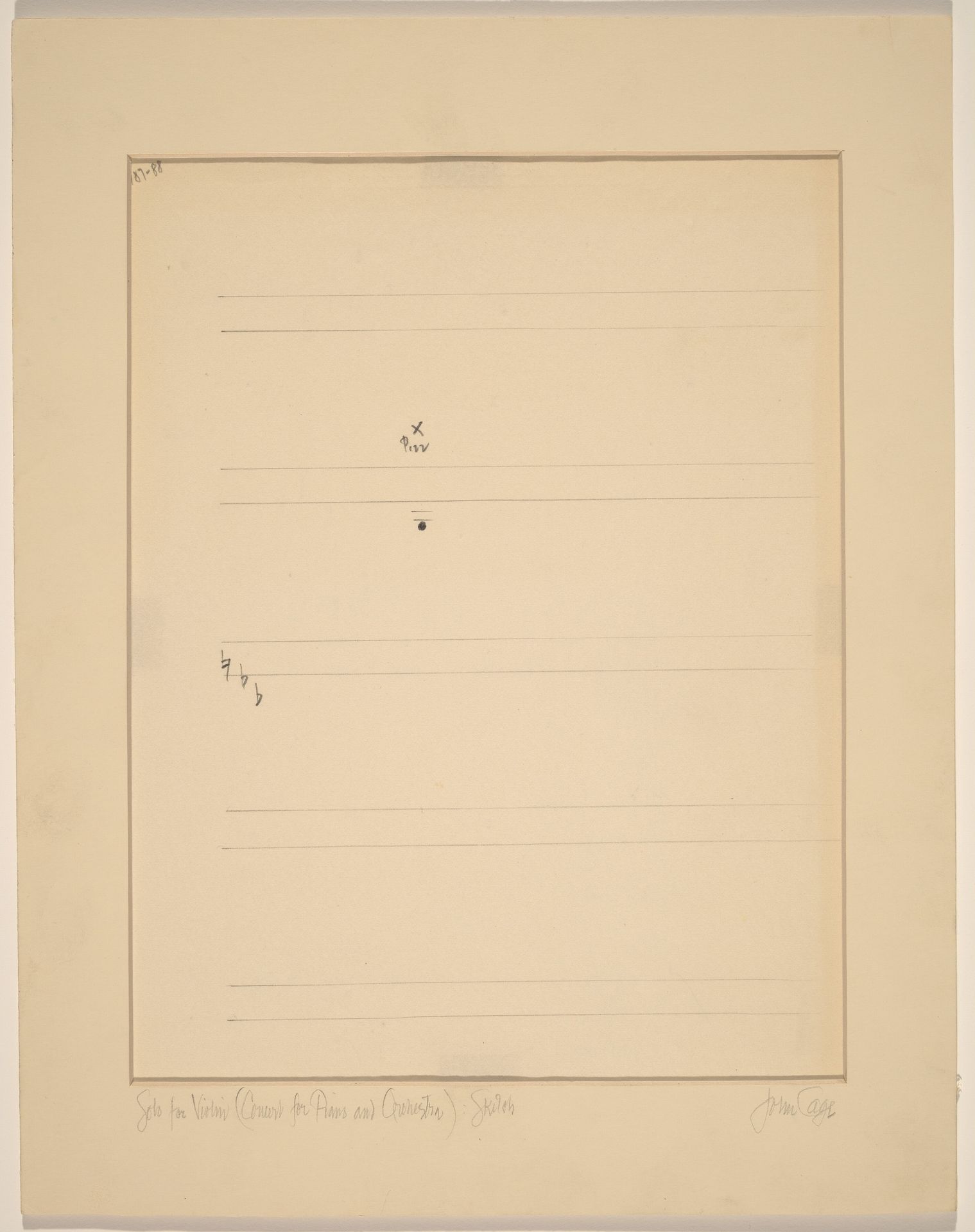 Solo for Violin (Concert for Piano and Orchestra): Sketch by John Cage