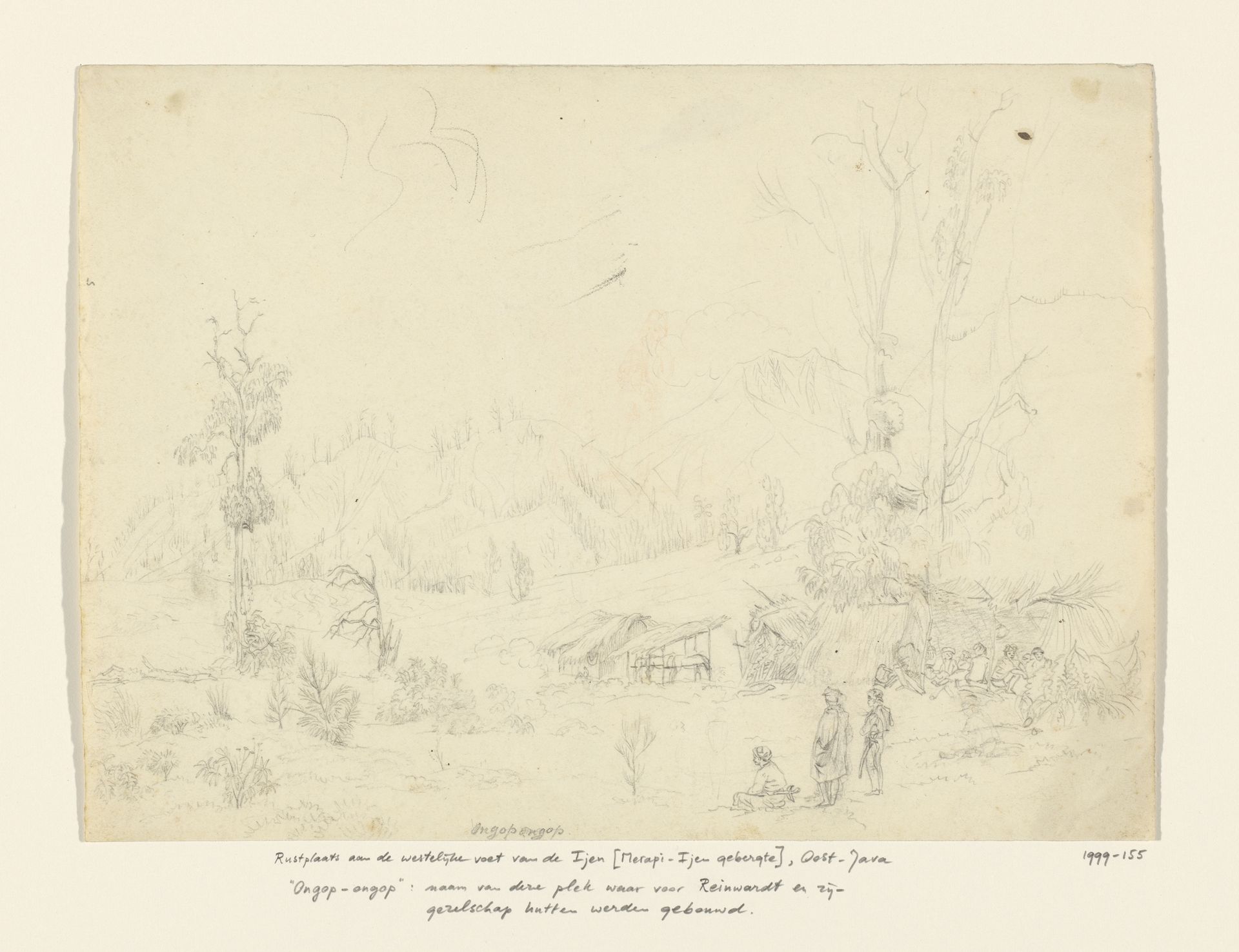 Rustplaats op de vlakte van Ongop-ongop, Oost-Java by Adrianus Johannes Bik