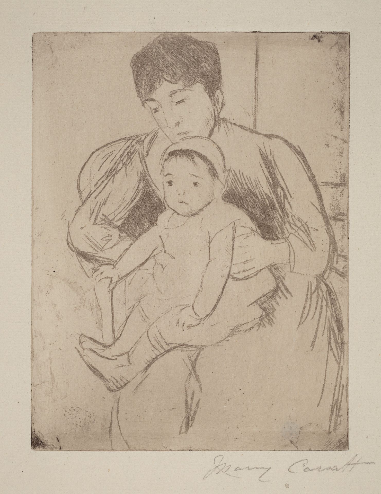 Preparing Bill for an Outing by Mary Cassatt