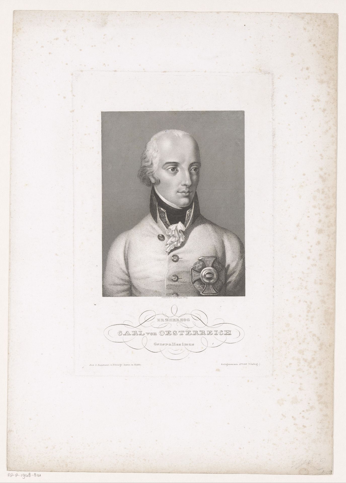 Portret van Karel Lodewijk Johan, aartshertog van Oostenrijk by Carl Mayer