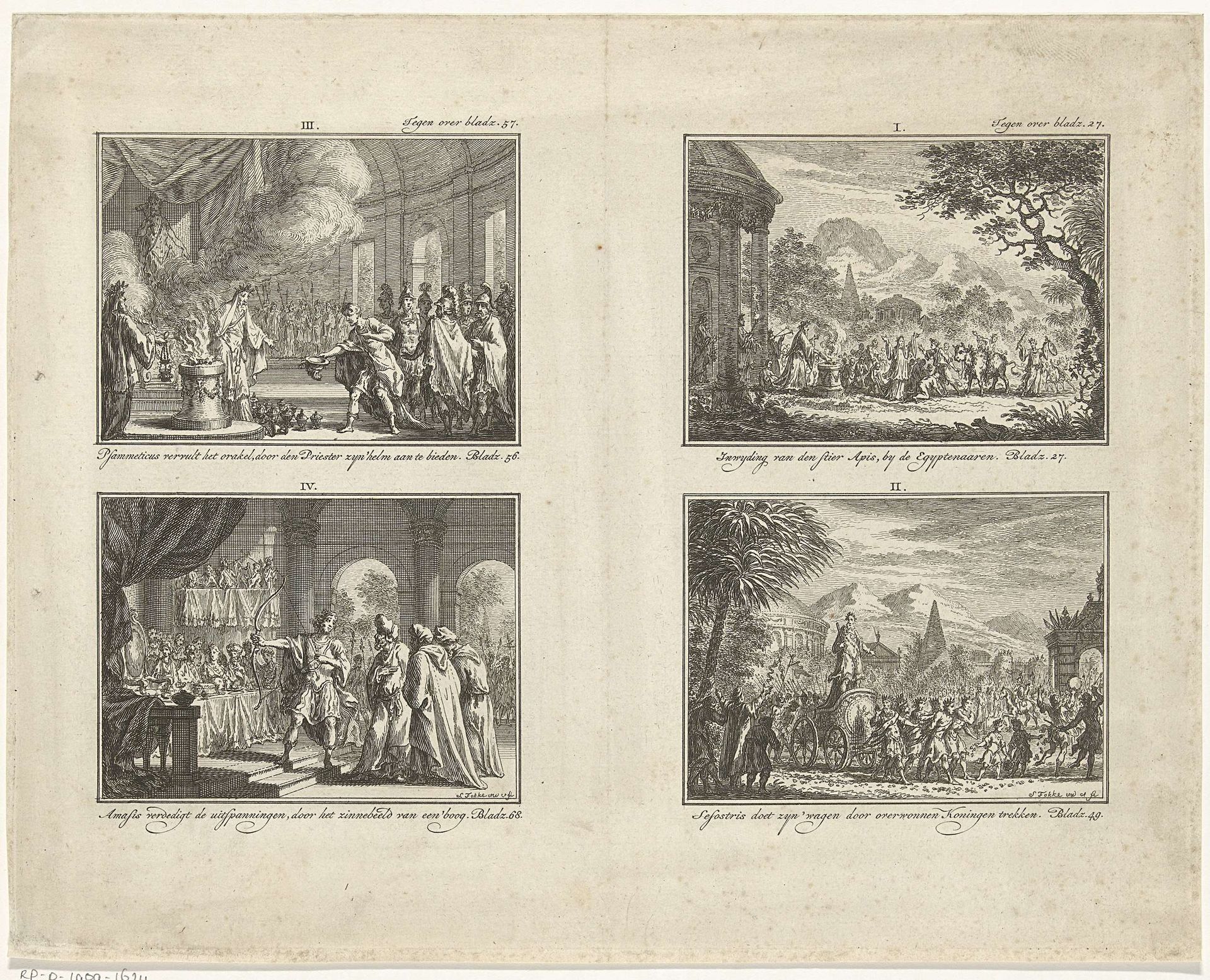 Vier voorstellingen uit de klassieke geschiedenis by Simon Fokke