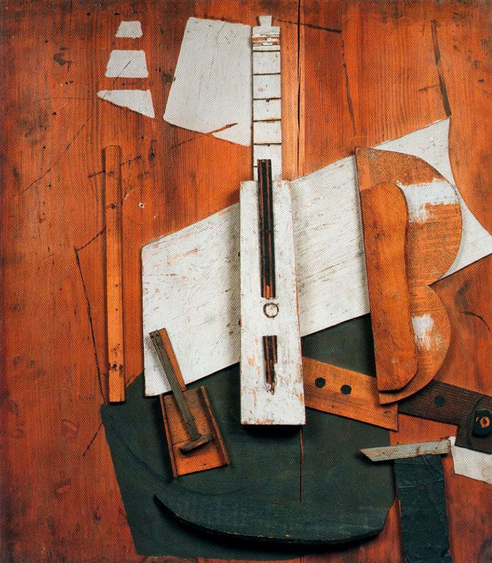 Guitar and bottle by Pablo Picasso