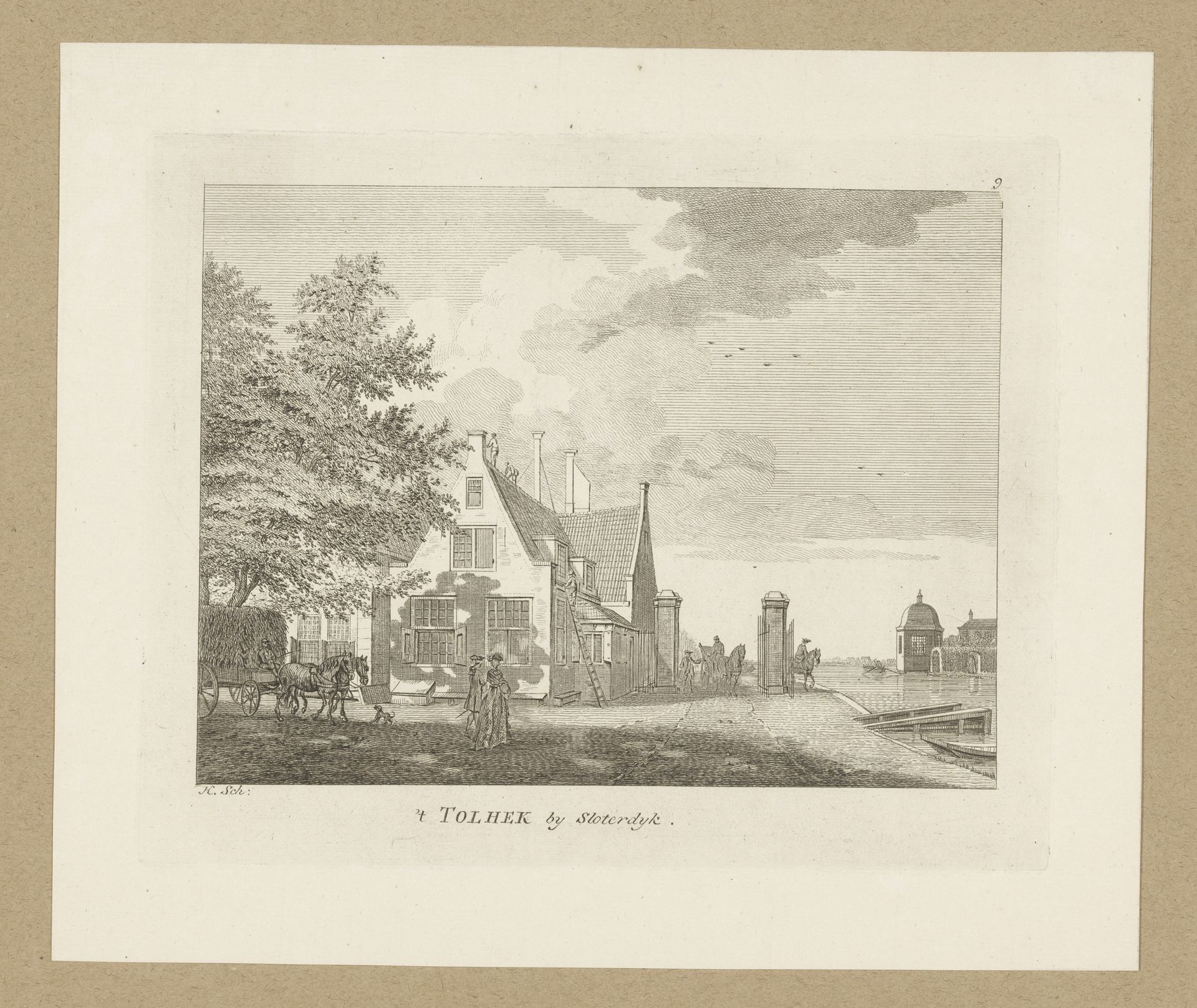 Gezicht op het Tolhek bij Sloterdijk by Hermanus Petrus Schouten