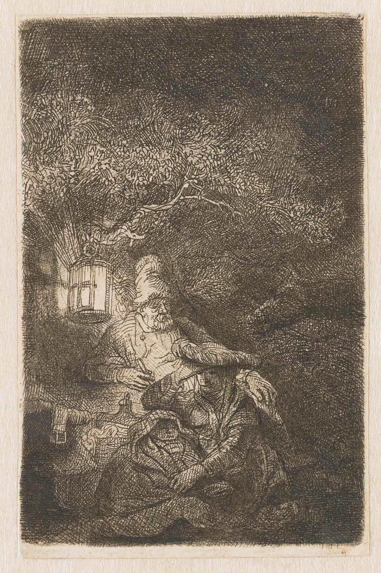 The rest on the flight into Egypt: a night piece by Rembrandt van Rijn