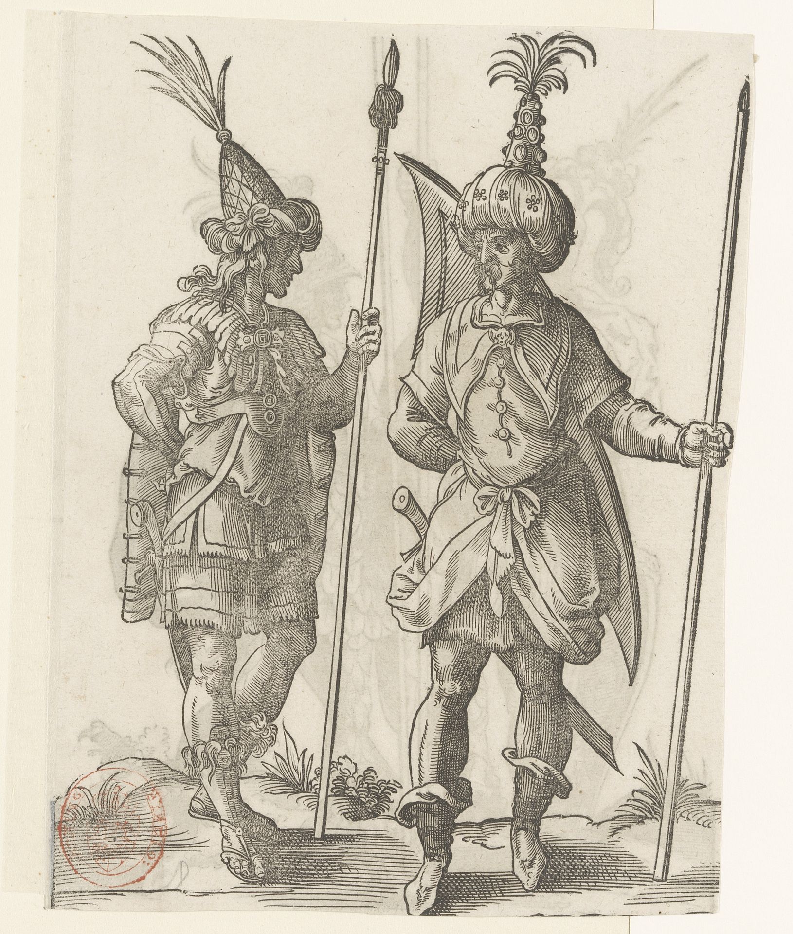 Twee soldaten in Perzische dracht by Jost Amman
