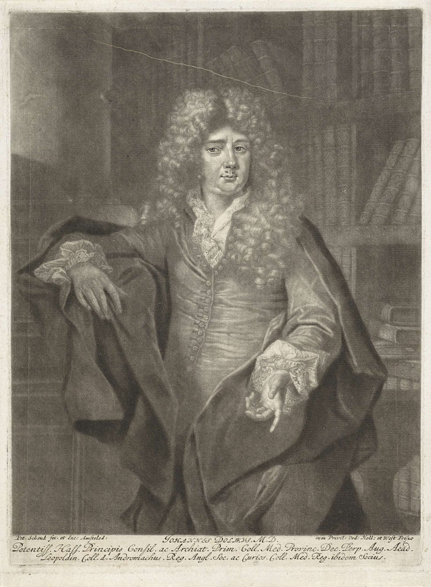 Portret van Johannes Dolaeus by Pieter Schenk