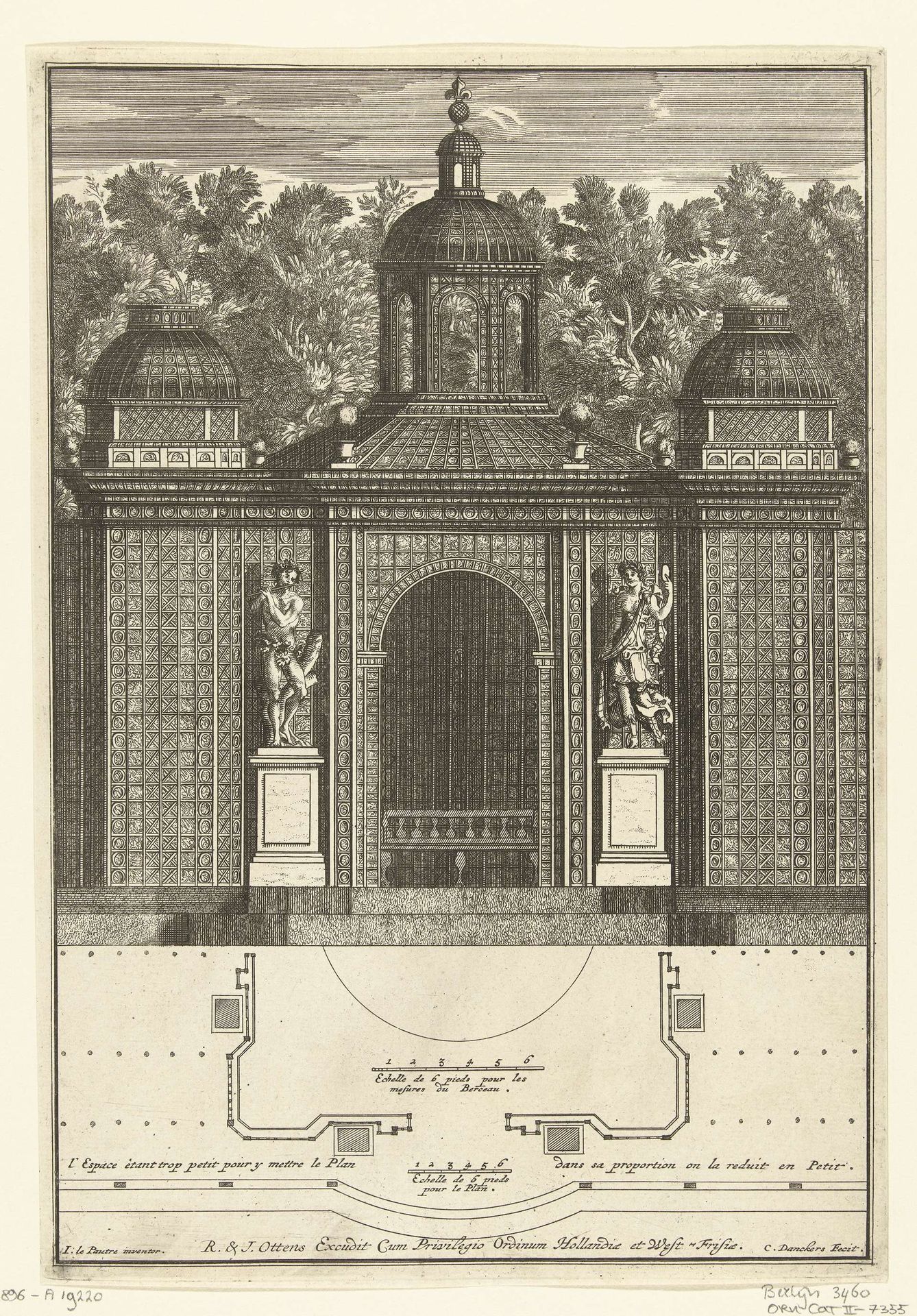 Latwerkpaviljoen met nis by Cornelis (II) Danckerts