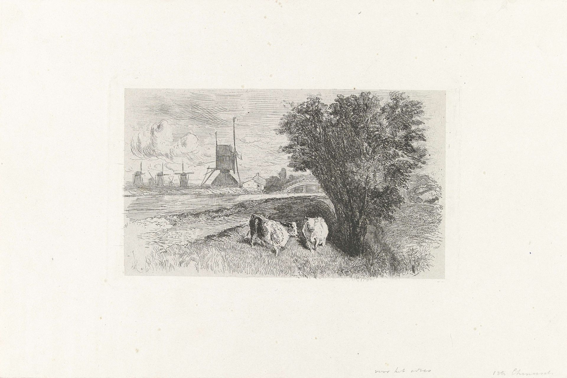 Koeien bij een weg by Charles Rochussen