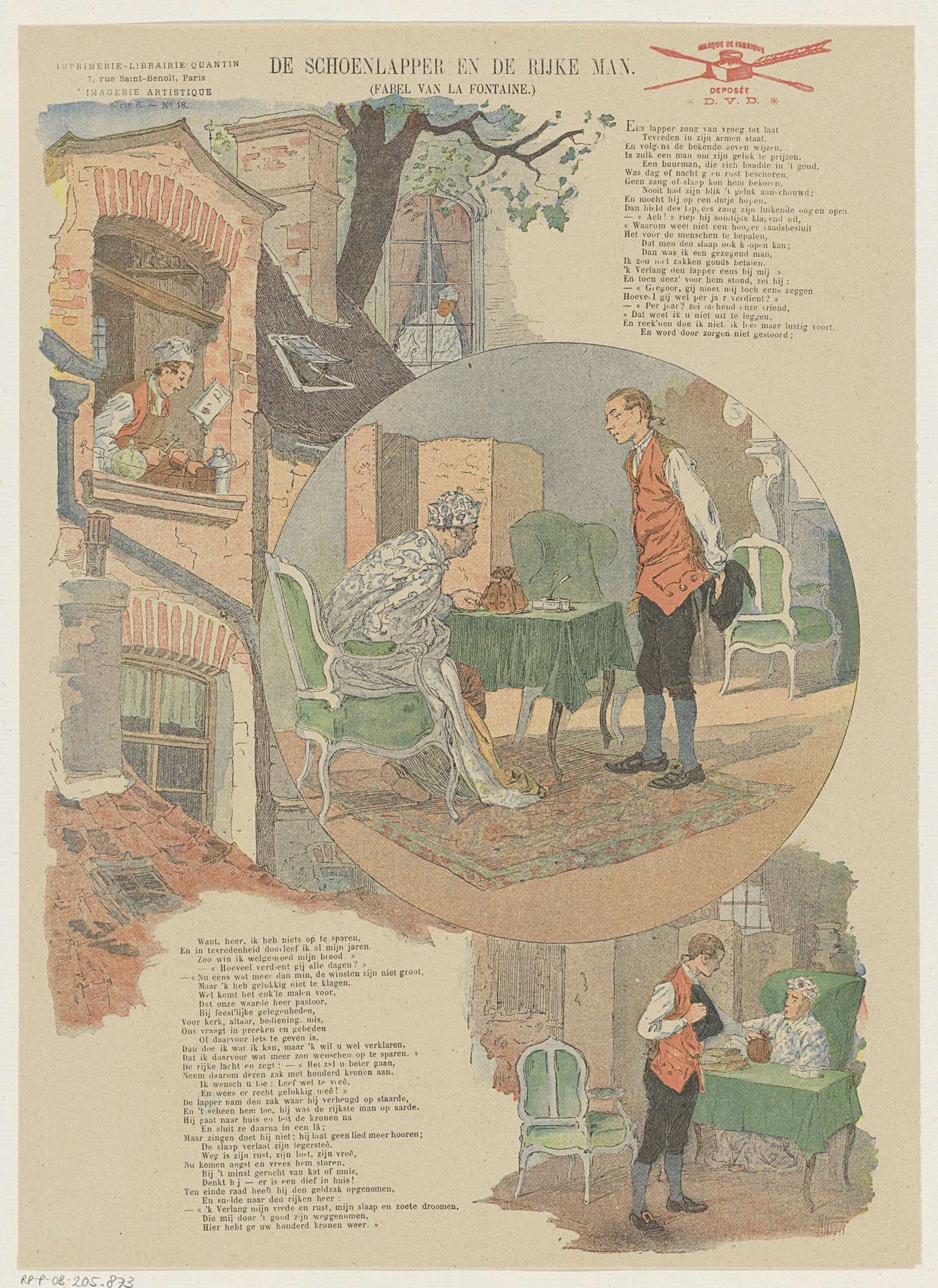 De schoenlapper en de rijke man by Hermann Vogel