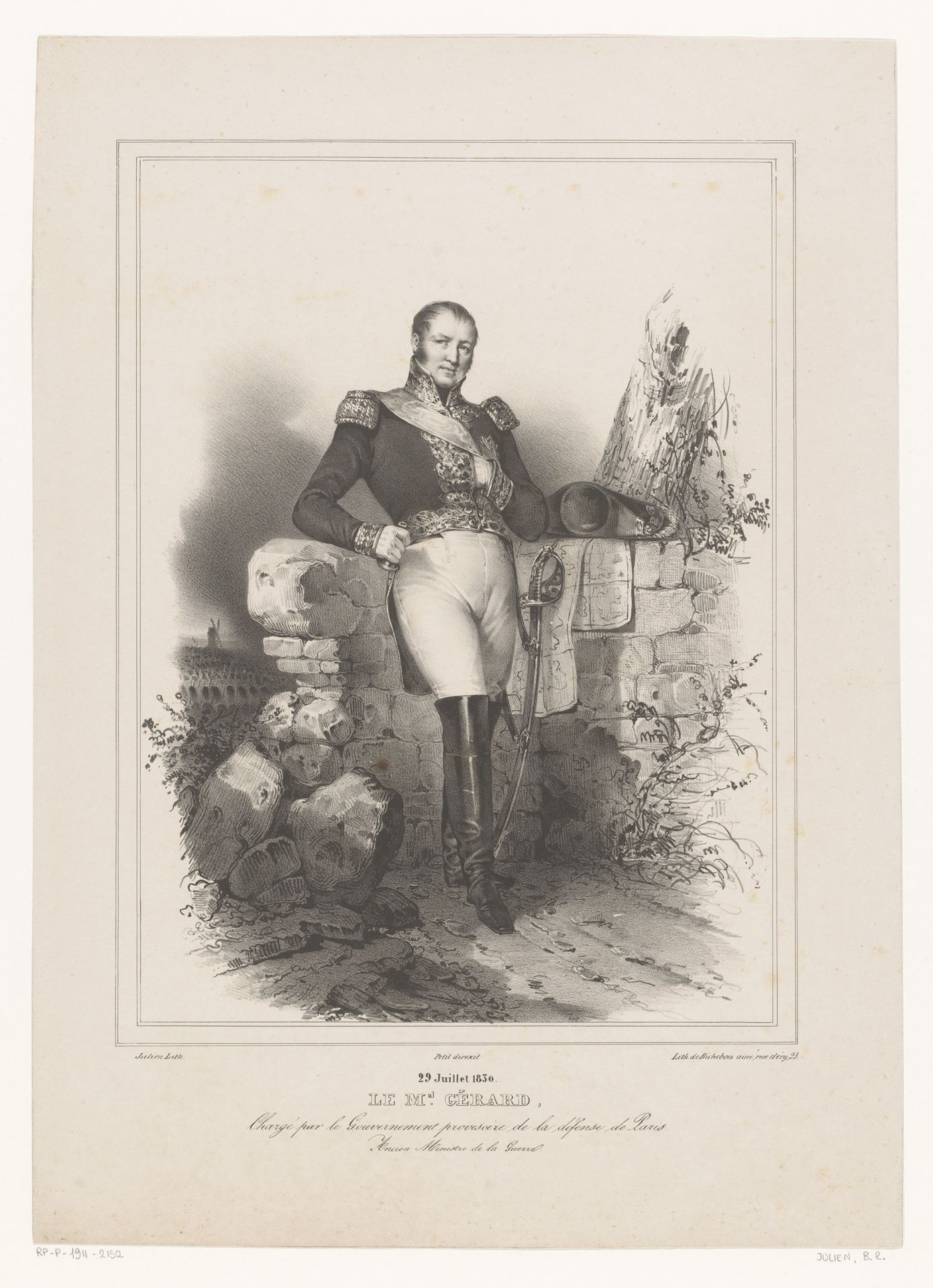 Portret van Étienne Maurice Gérard by Bernard Romain Julien