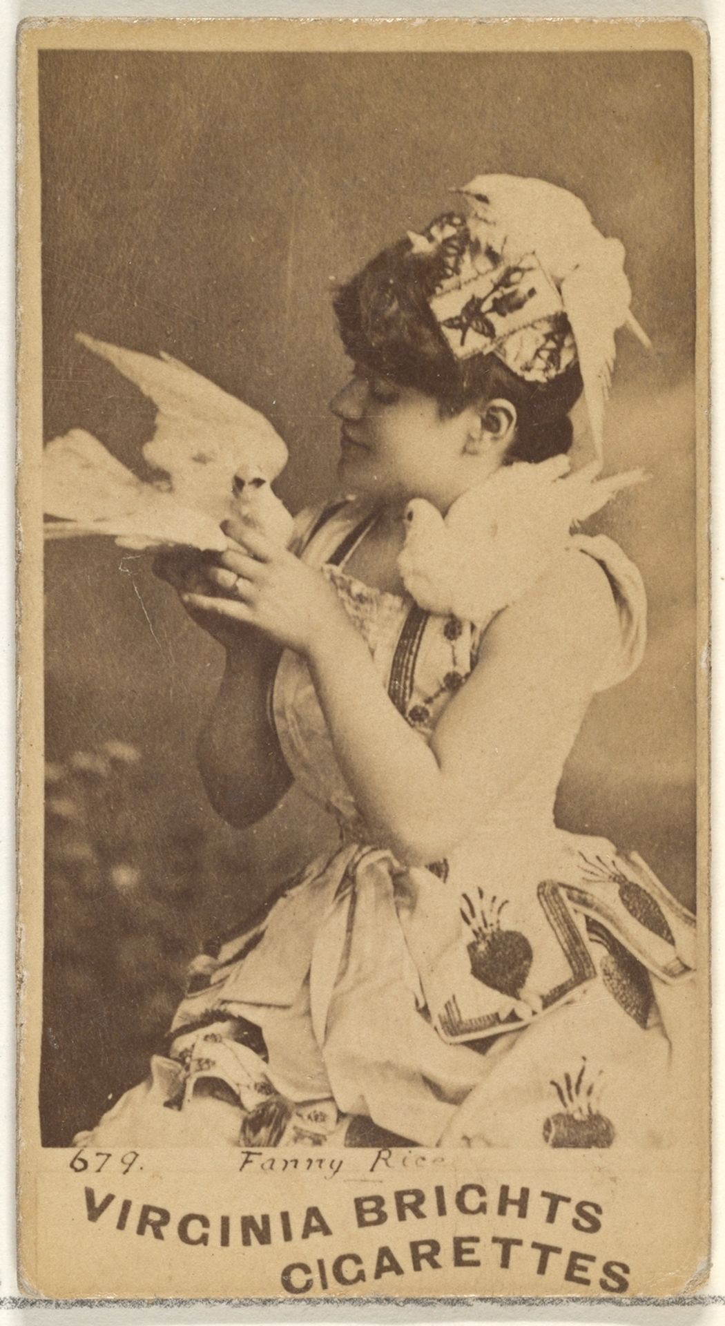 Card 679, Fanny Rice, from the Actors and Actresses series (N45, Type 1) for Virginia Brights Cigarettes by Allen & Ginter